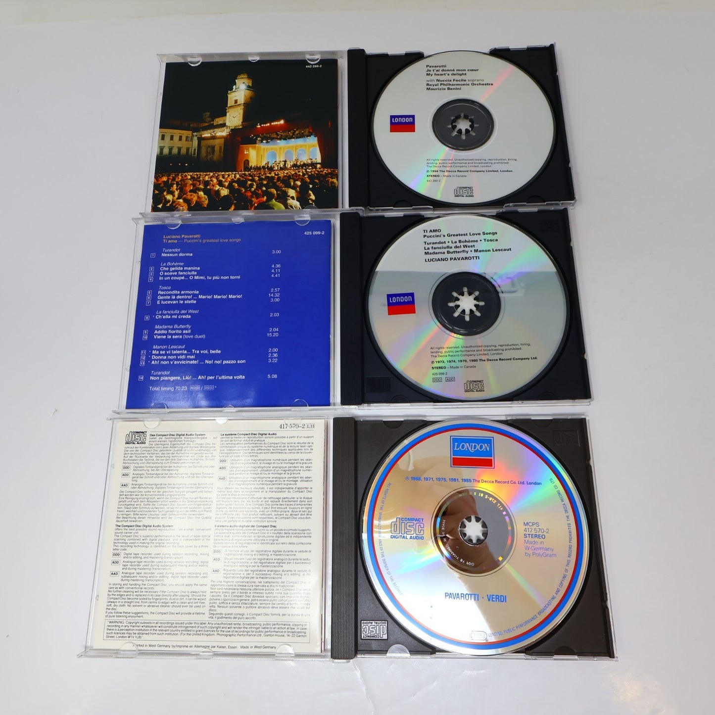 Luciano Pavarotti 8 CDs Lot Ti Amo/O Holy Night/My Heart's Delight/Donizetti