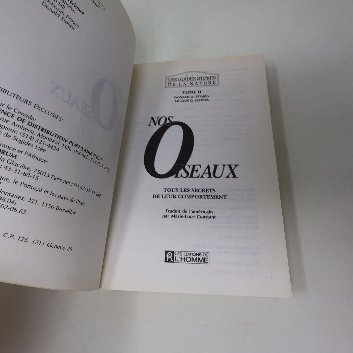 Nos Oiseaux Donald & Lillian Stokes Les Guides Stokes de la Nature #II (2) 1990