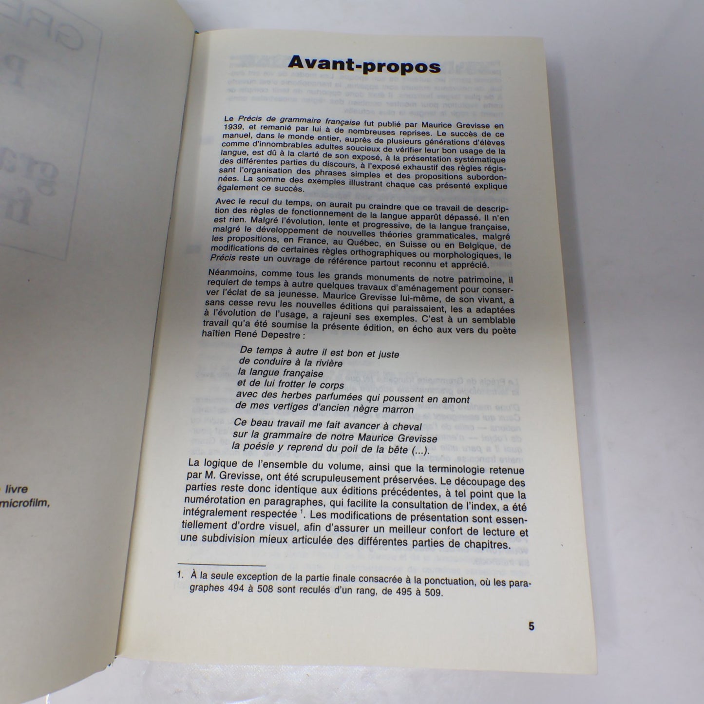 Précis de Grammaire Française Maurice-Grevisse Duculot 1995 PB French Éducation