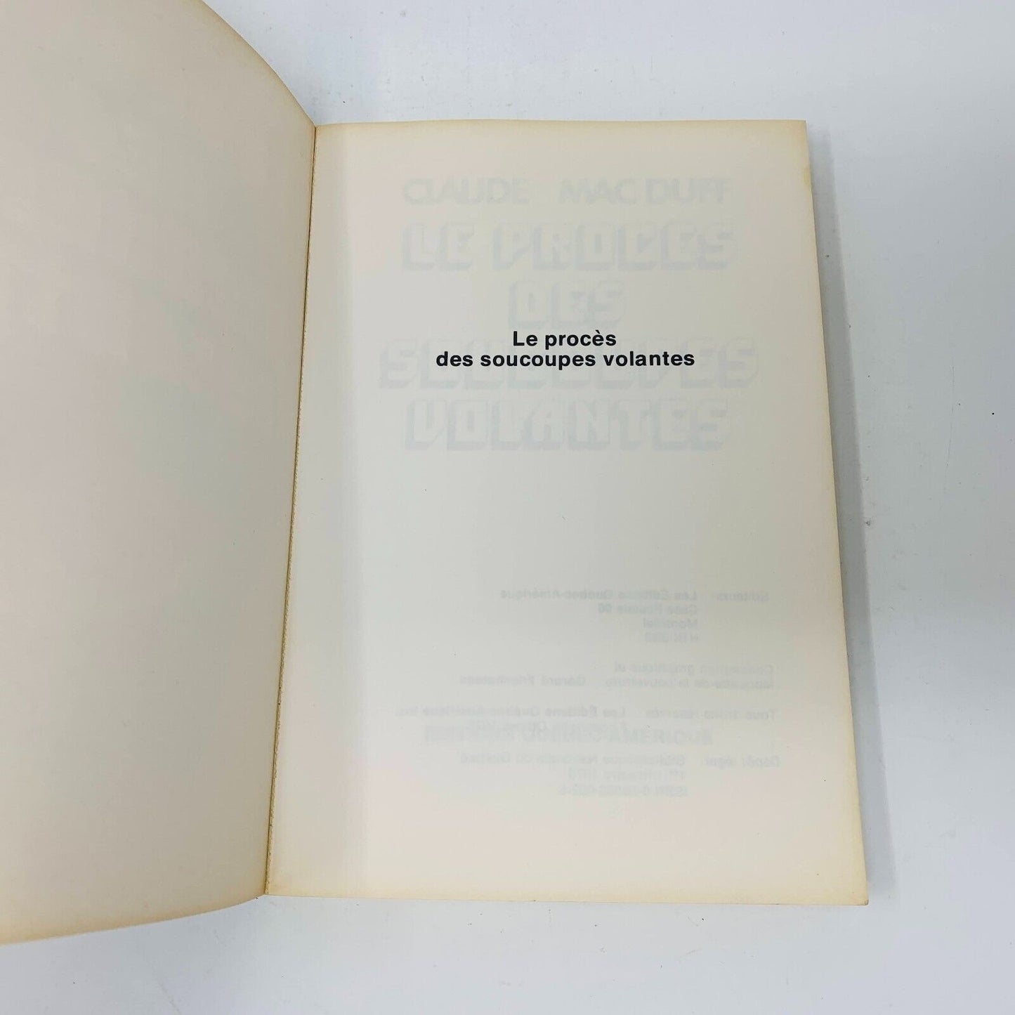 1976 Le Procès des Soucoupes Volantes de Claude Mac Duff Ovnis Extra-Terrestres