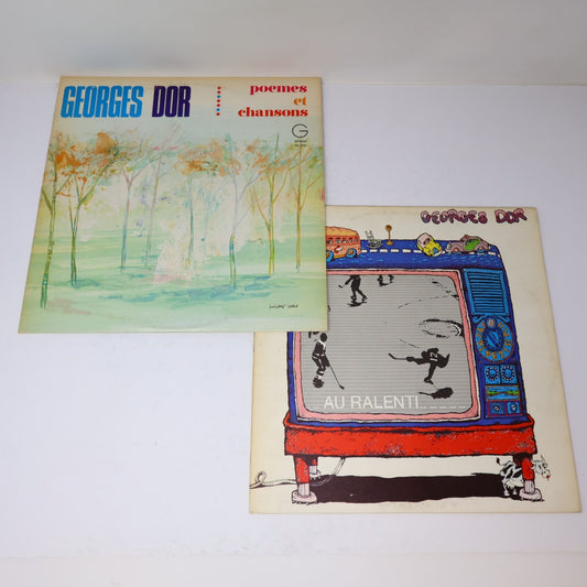 Georges Dor Lot 2 Disques LP Record Vinyl Au Ralenti/Poèmes Et Chansons 1970s