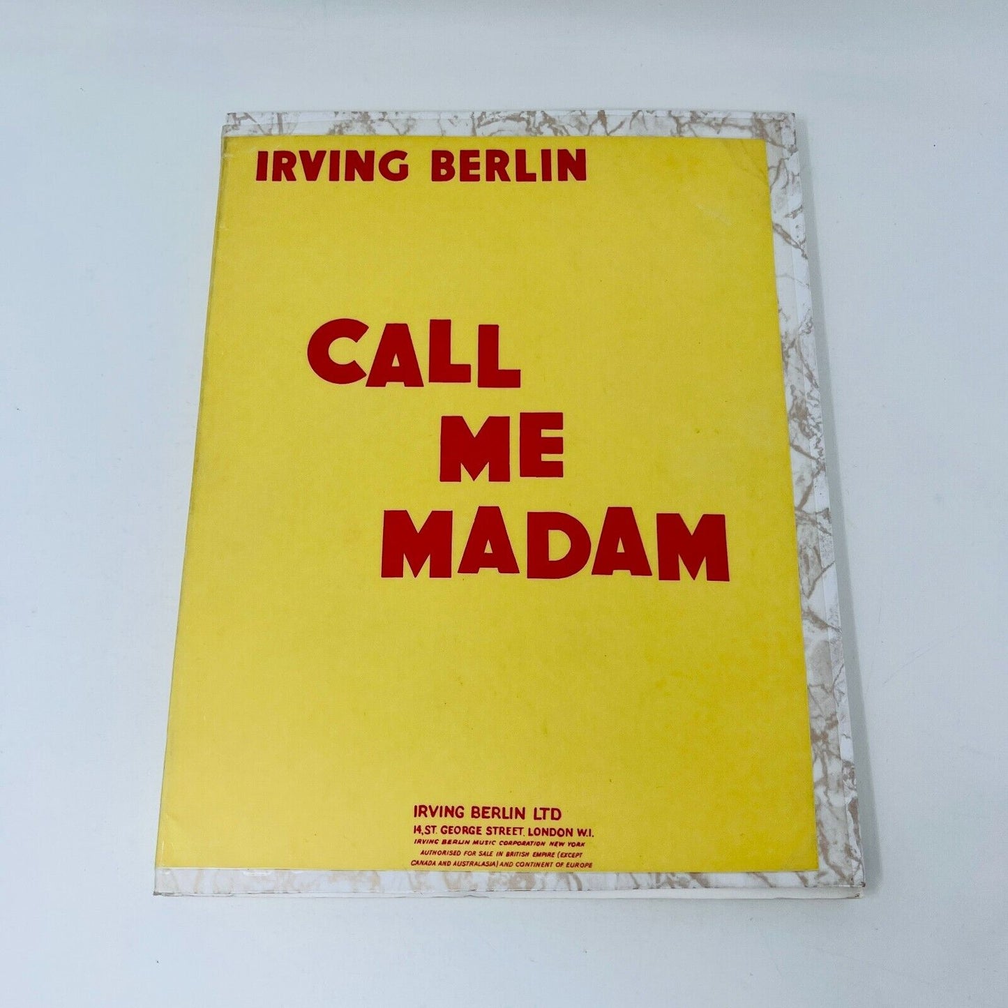 1952 Call Me Madam Irving Berlin Vocal Score Howard Lindsay/Russel Crouse Music