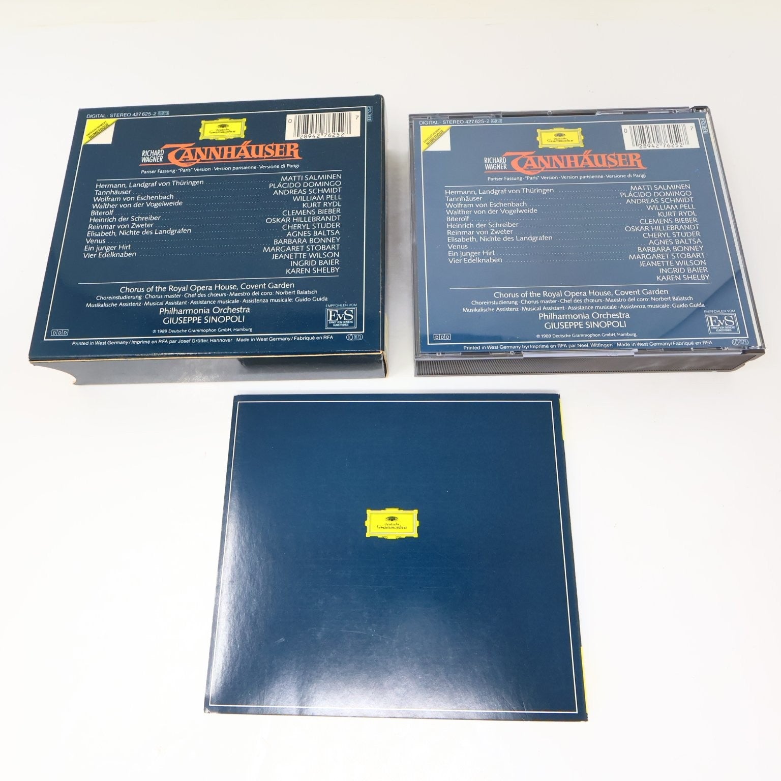 Richard Wagner Tannhäuser 3 CD Boxset 1989 Giuseppe Sinopoli Placido Domingo