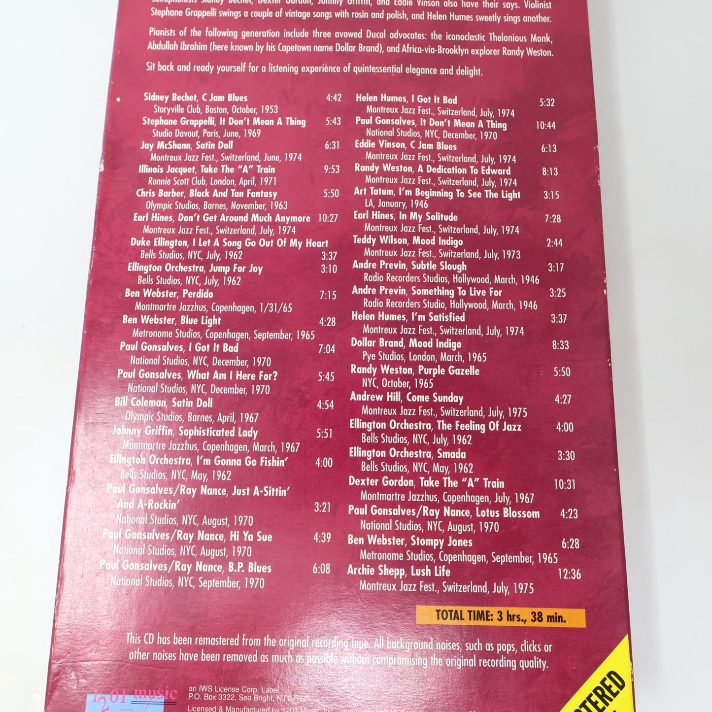 Everybody Loves Duke Ellington Volume 2 Original Jazz Legends 5 CD Set Tested