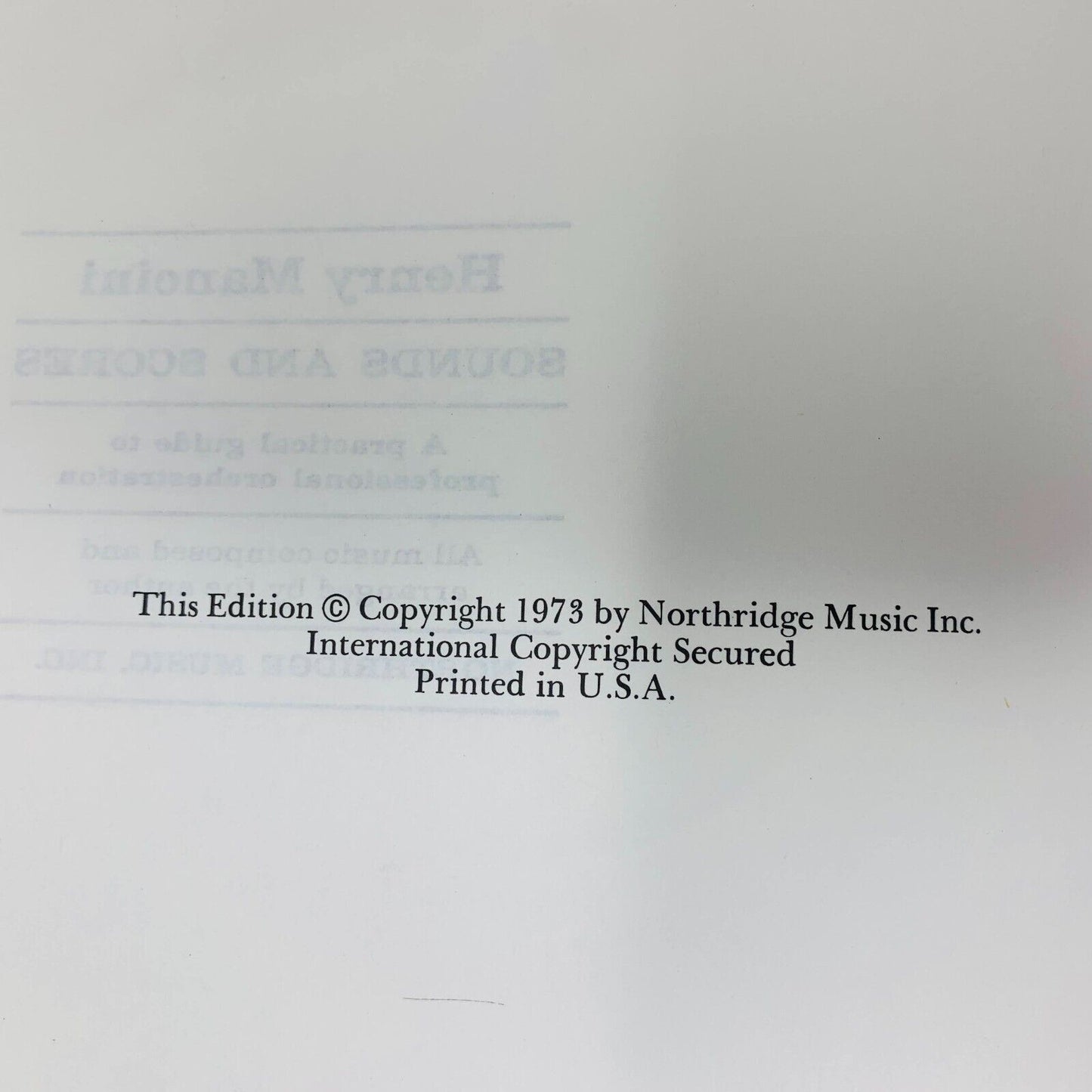 1973 Sounds and Scores Henry Mancini Northridge Music Orchestration & 3 Records
