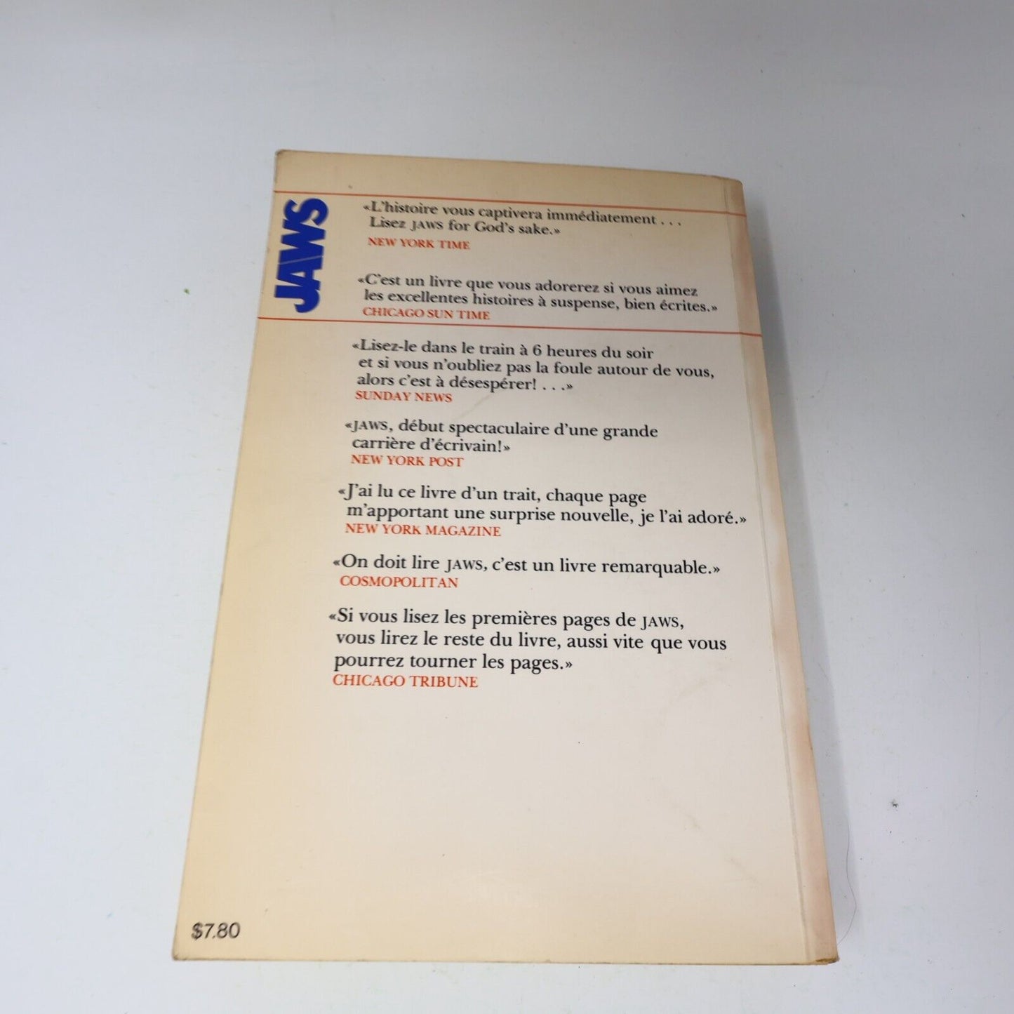 1975 Jaws les Dents de la Mer Peter Benchley Stanké Français Paperback PB Livre