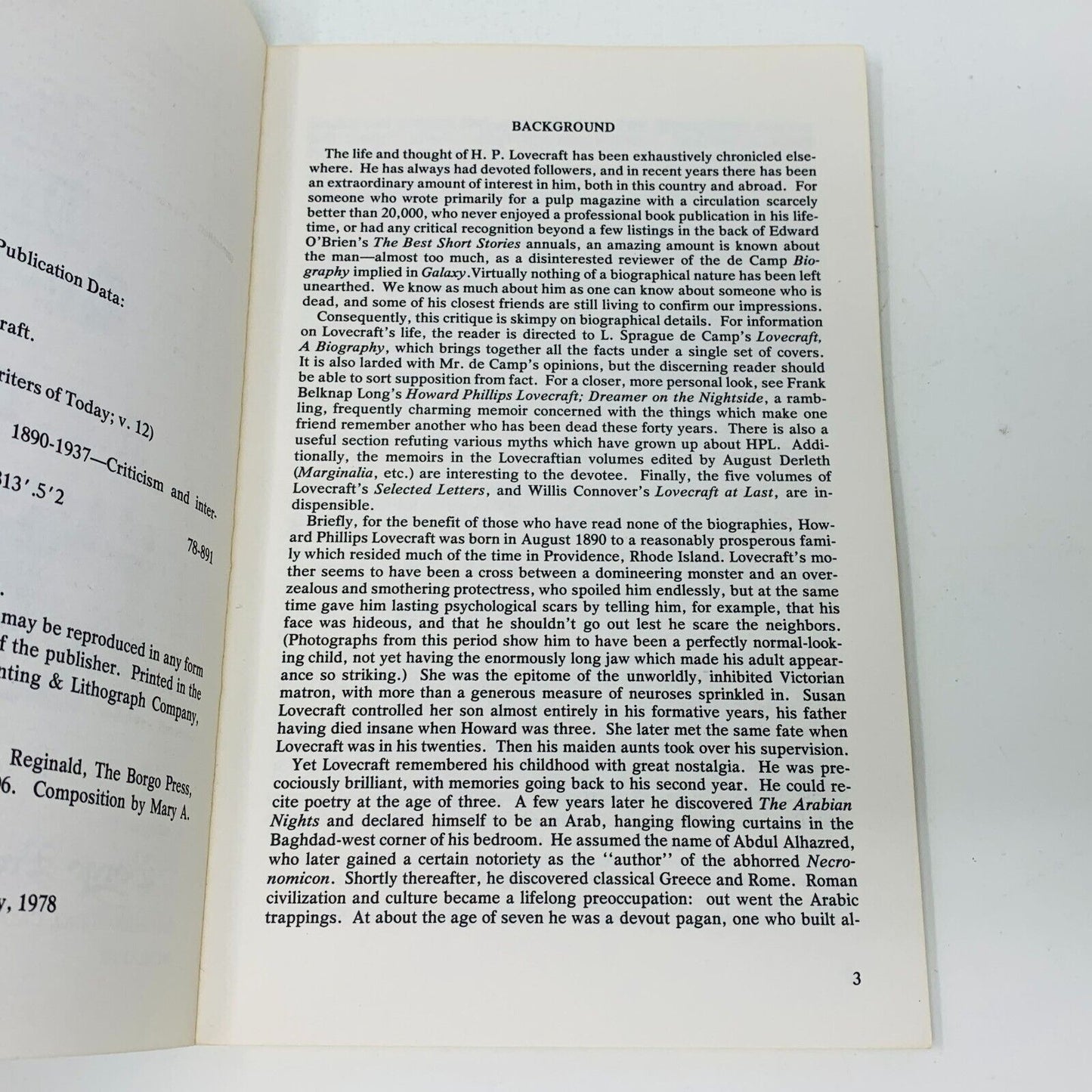 1978 The Dream Quest of H. P. Lovecraft by Darrell Schweitzer Milford Series #12