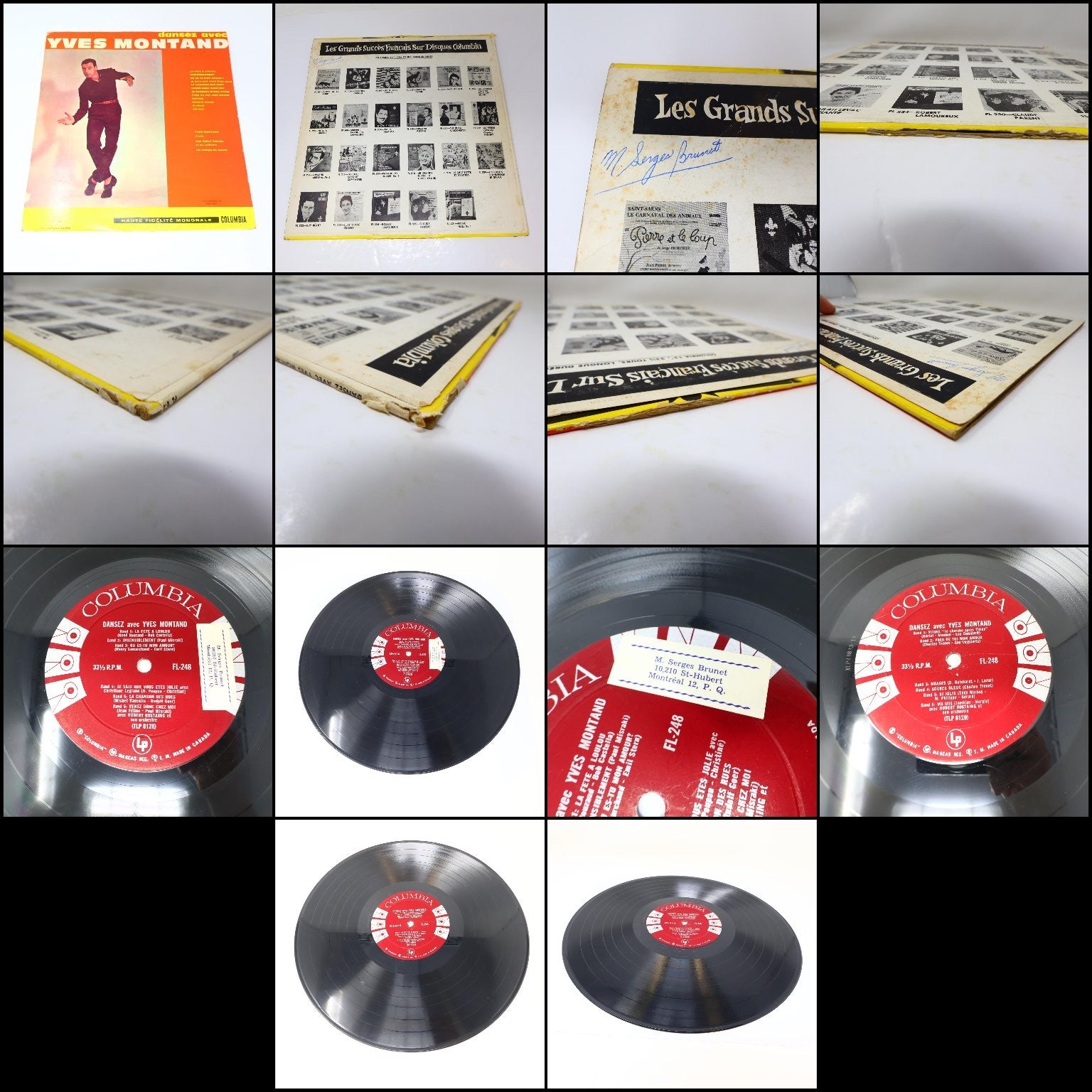 Yves Montand Lot 3 Disques LP Relaxe Vol 2/Dansez Avec/D'Hier et D'Aujourd'Hui