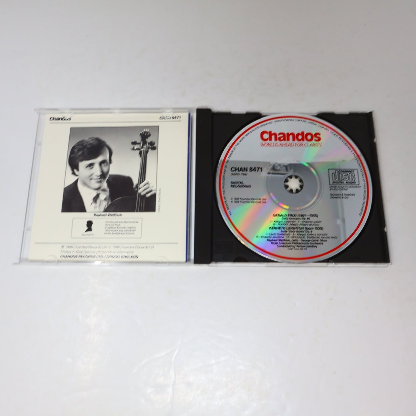 Finzi Cello Concerto Leighton Veris Gratia CD 1986 Classical Chandos Wallfisch