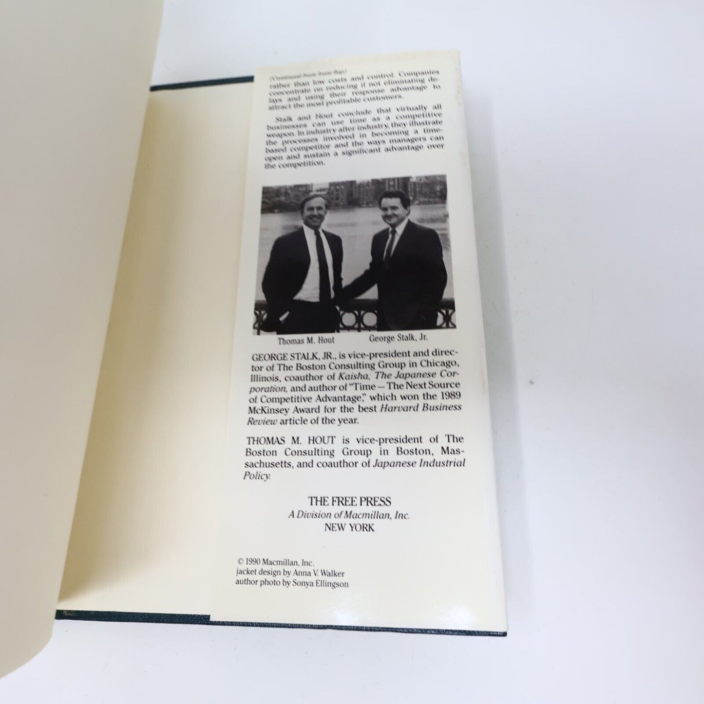 Competing Against Time George Stalk Thomas M. Hout 1990 Free Press Hardcover 90s