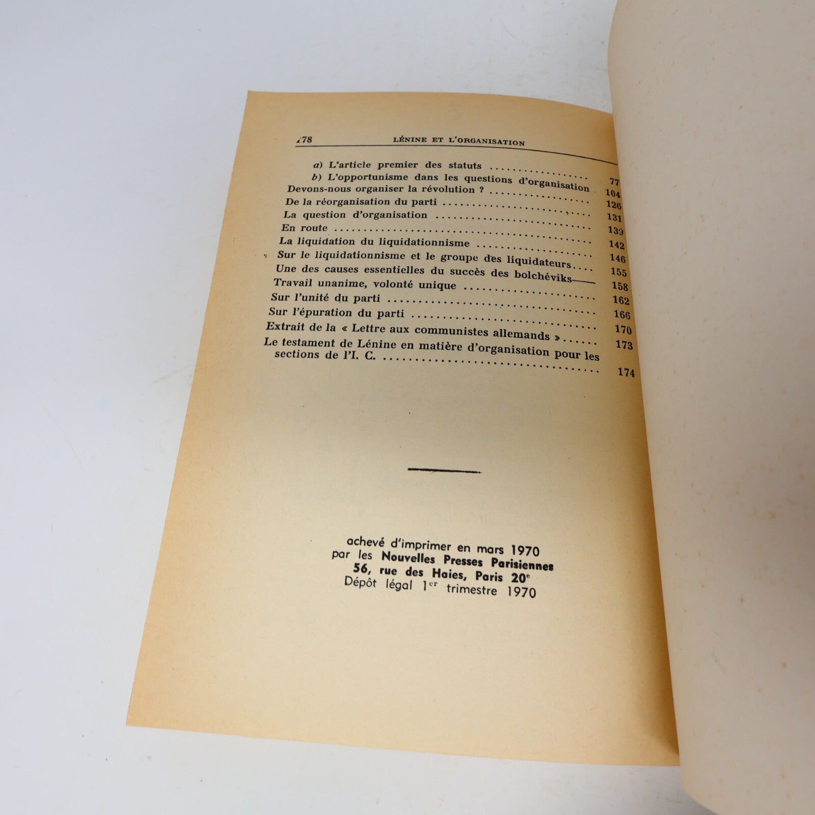 1972 Lénine et l'Organisation Vladimir Illitch Lénine Éditions du Centenaire 70s