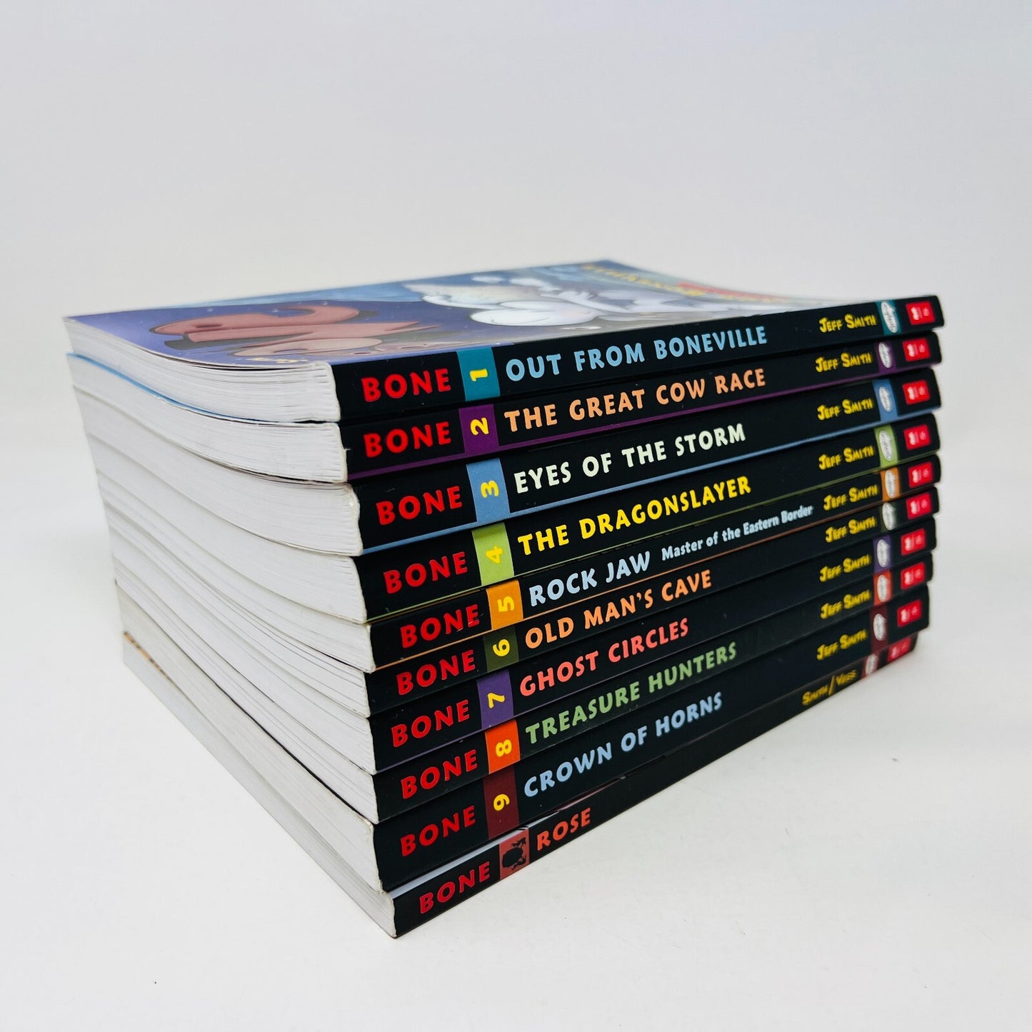 Bone Lot 10 Comics by Jeff Smith Paperback Scholastics #1-9 + Rose Set Bundle