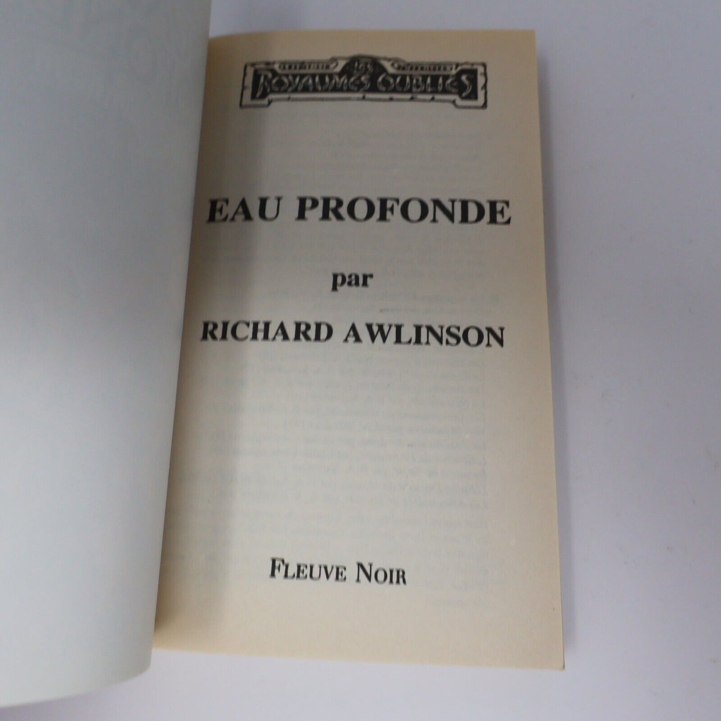 2002 Royaumes Oubliés #3 Eau Profonde La Trilogie des Avatars Forgotten Realms