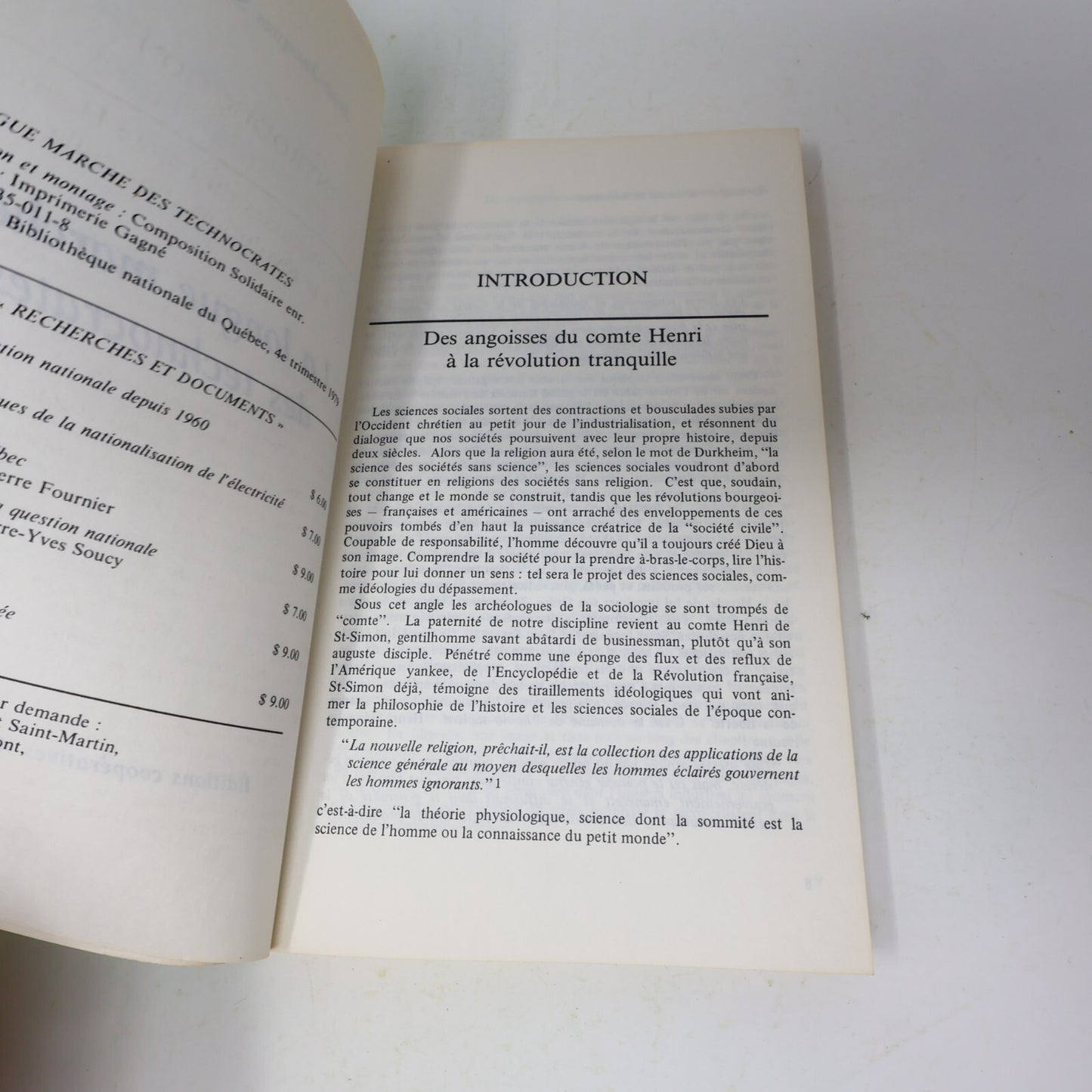 1979 La Longue Marche des Technocrates Jean-Jacques Simard Politique Société 70s