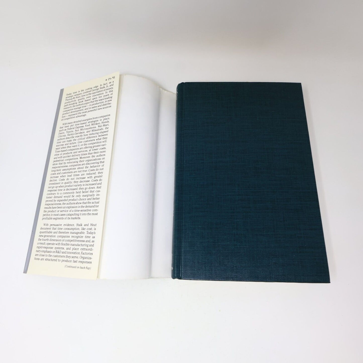 Competing Against Time George Stalk Thomas M. Hout 1990 Free Press Hardcover 90s