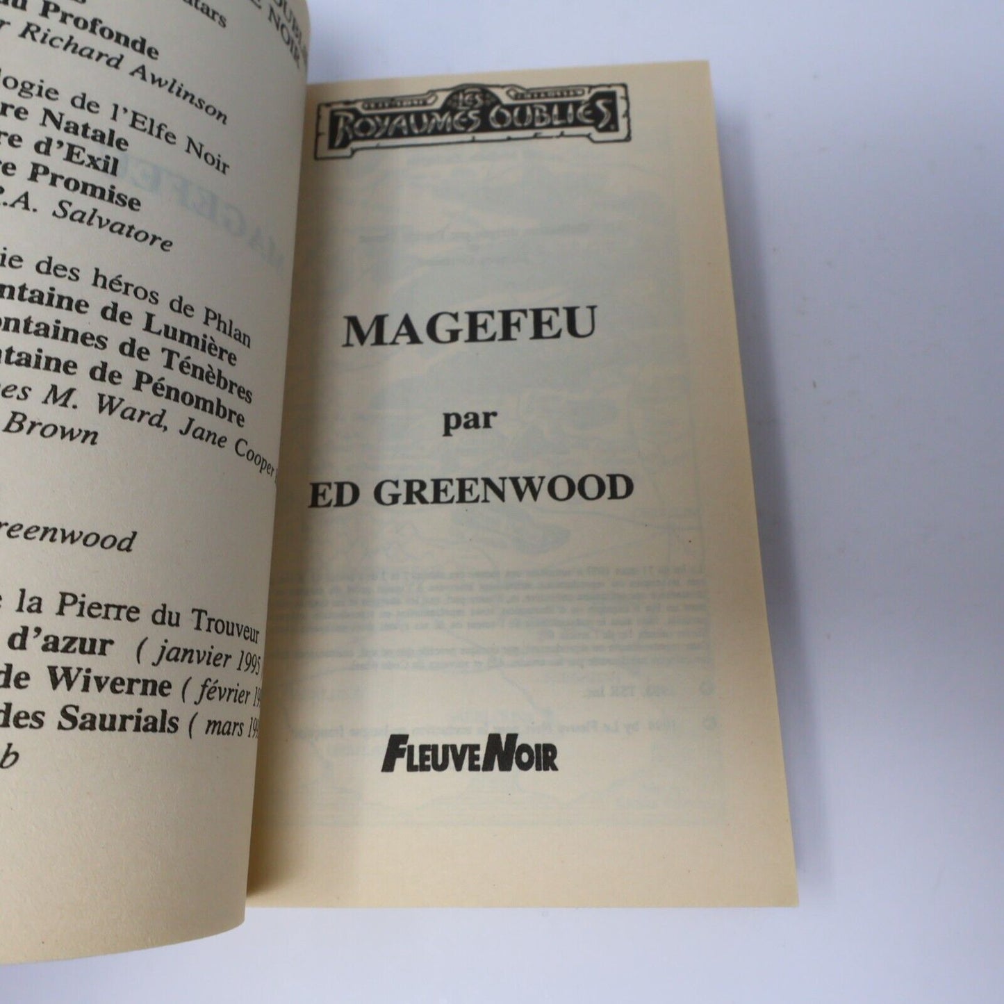 1995 Royaumes Oubliés #10 Magefeu Forgotten Realms de Ed Greenwood Fantasy Livre