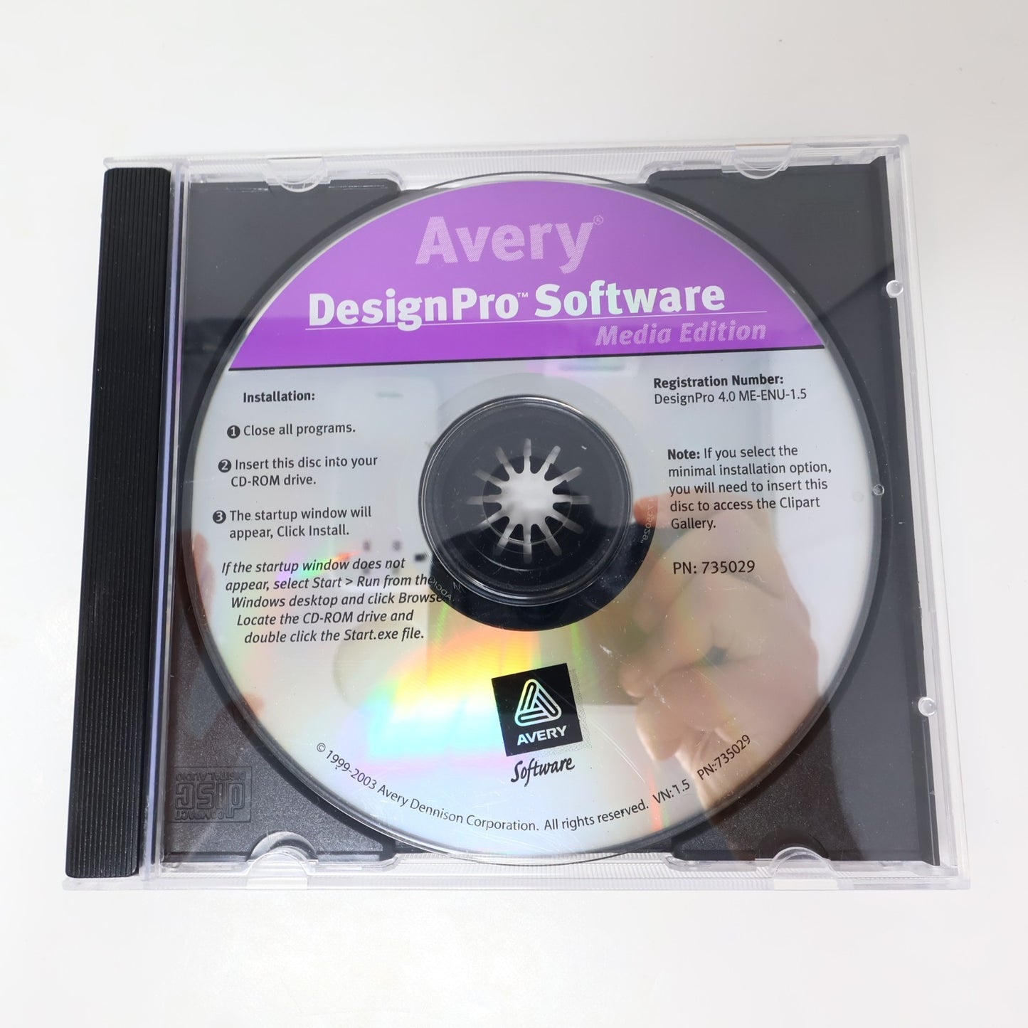 Avery DesignPro Software Media Edition Version 1.5 CD-Rom For Older Windows OS
