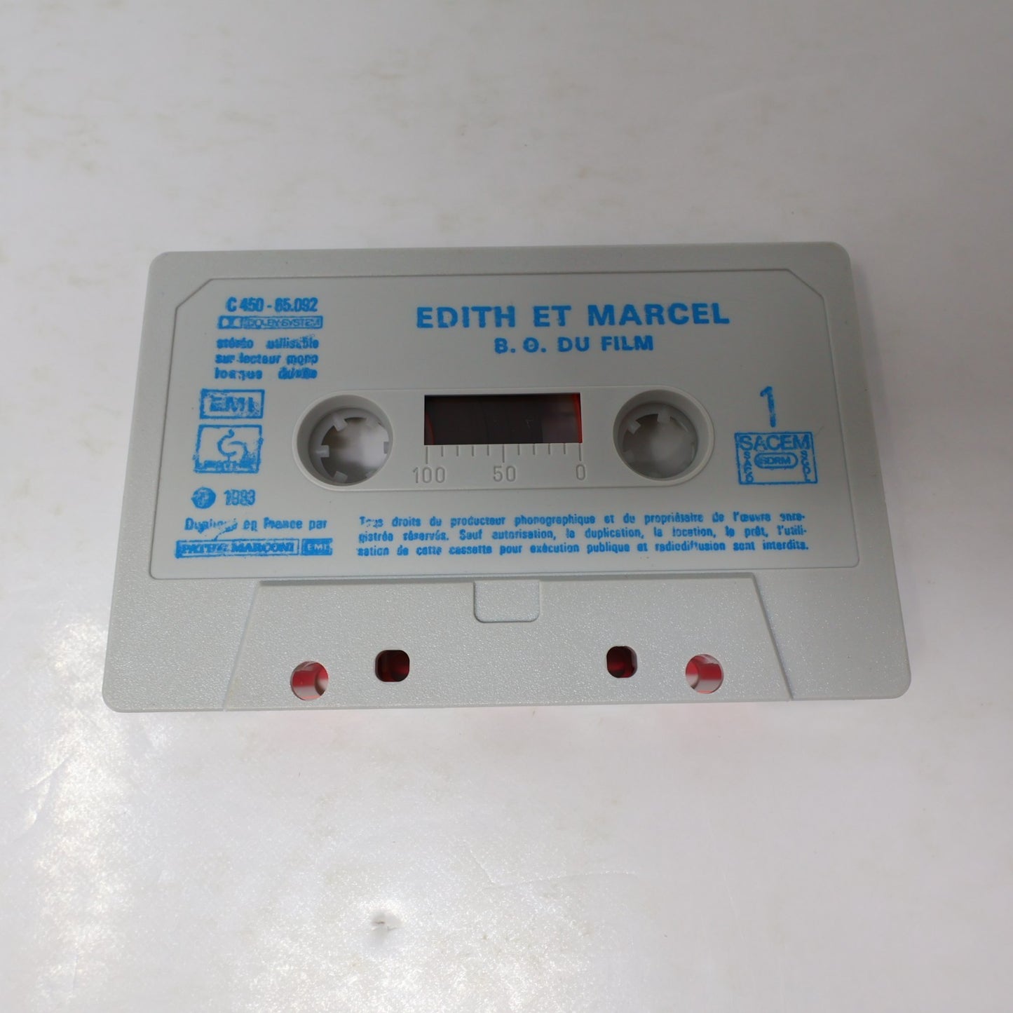 Edith Et Marcel Bande du Film Cassette Claude Lelouch/Francis Lai/Aznavour/Piaf