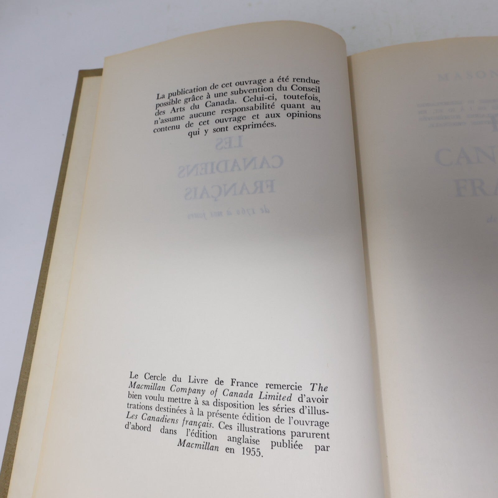 1963 Les Canadiens Français L'Encyclopédie du Canada Français #2 Mason Wade HC