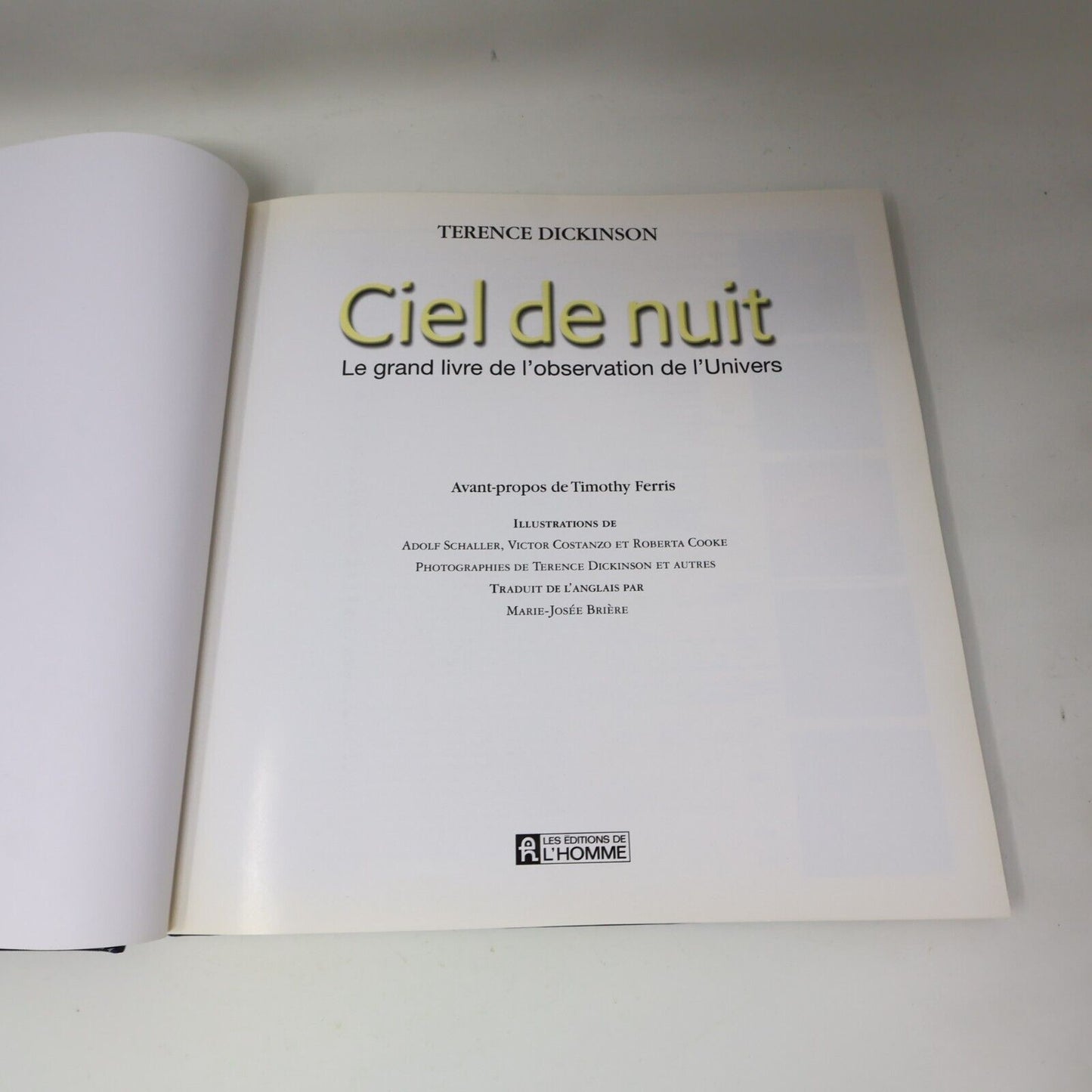2001 Ciel de Nuit le Grand Livre de l'Observation de l'Univers Terence Dickinson