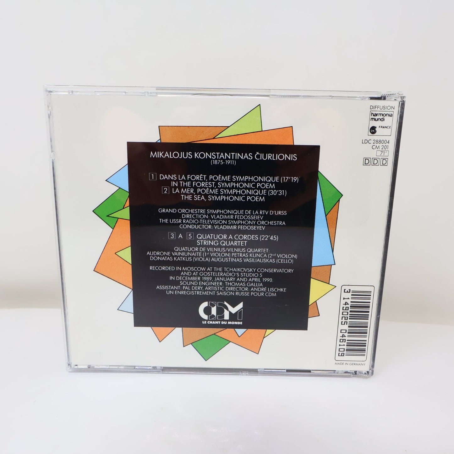 Ciurlionis Symphonic Poems "In the Forest"/"The Sea" String Quartet CD 1991 90s