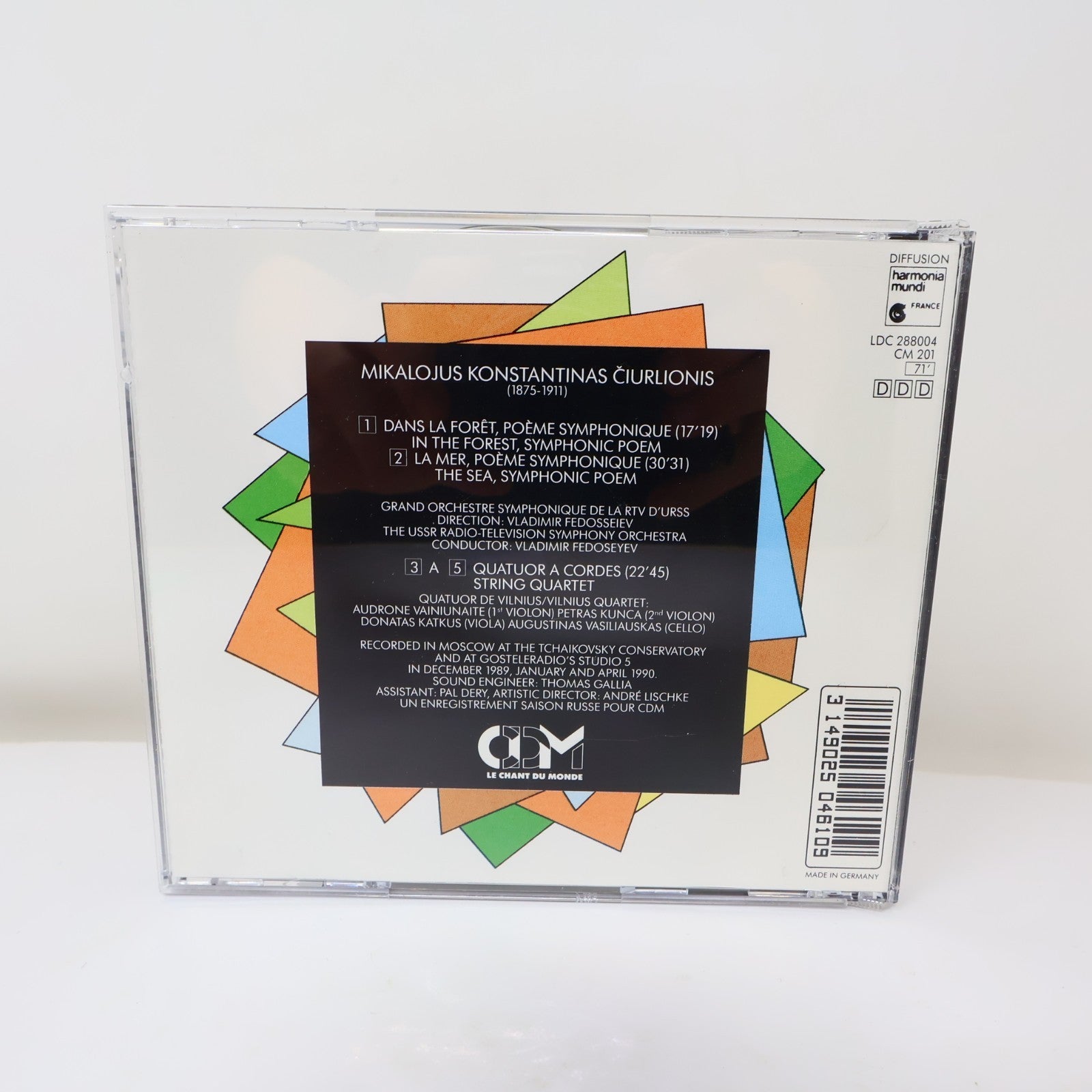 Ciurlionis Symphonic Poems "In the Forest"/"The Sea" String Quartet CD 1991 90s