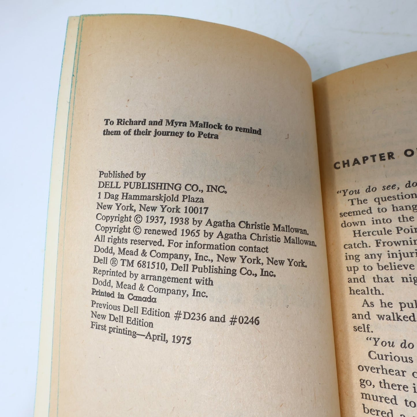 1975 Appointment With Death Agatha Christie Dell Mystery Crime Hercule Poirot PB