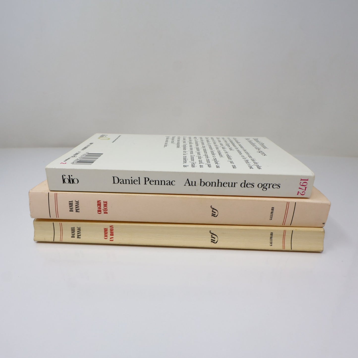 Daniel Pennac Lot 3 Livres Comme un Roman/Chagrin d'École/Au Bonheur des Ogres