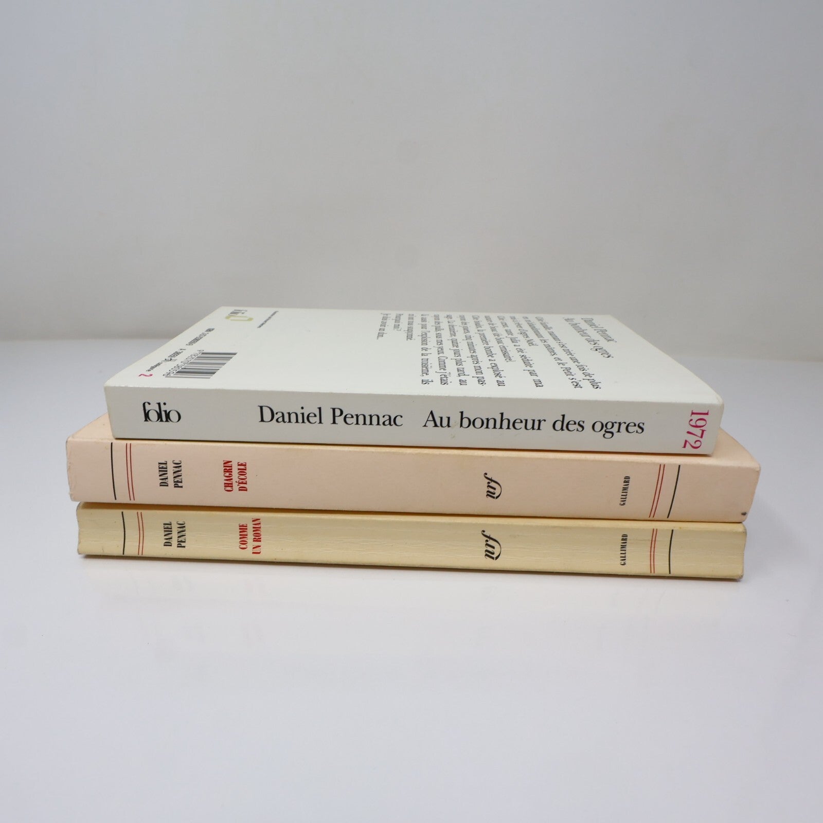 Daniel Pennac Lot 3 Livres Comme un Roman/Chagrin d'École/Au Bonheur des Ogres