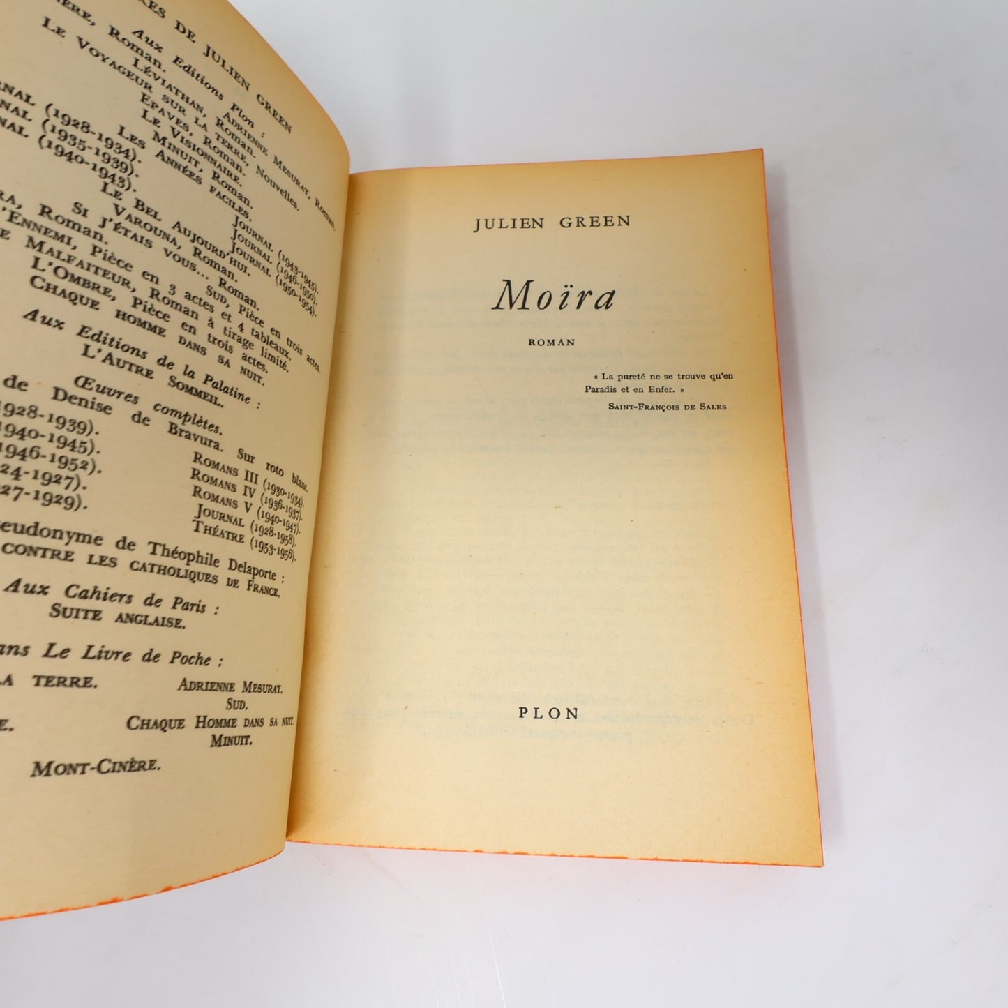 Julien Green Lot 5 Livres L'Autre/Moïra/Partir Avant le Jour Roman France French