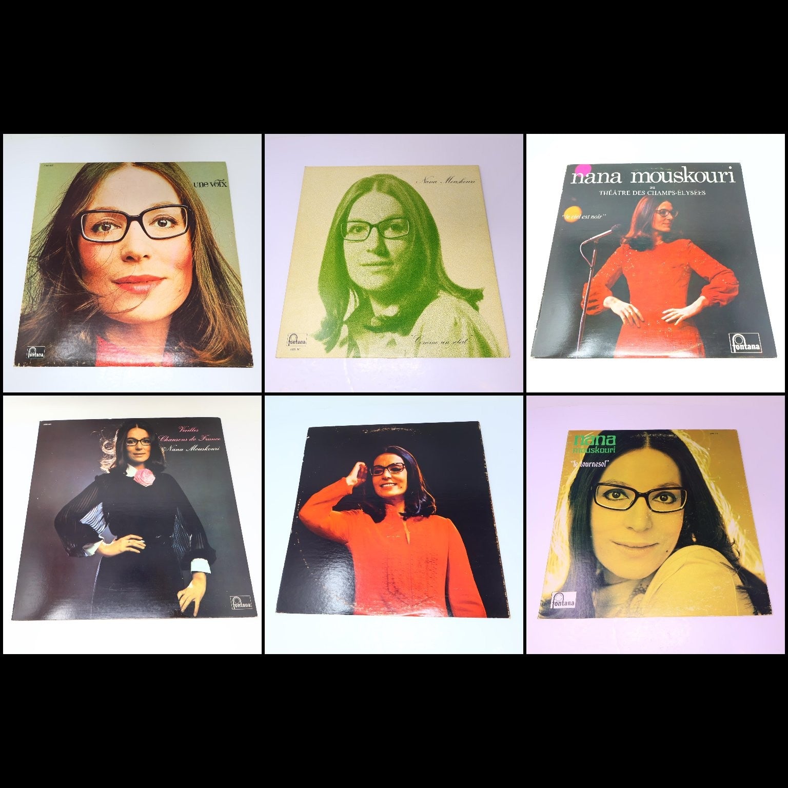 Nana Mouskouri Lot 6 Disques LP Record Une Voix Qui Vient Du Coeur/Tournesol
