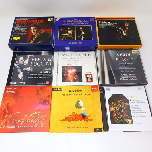 Giuseppe Verdi 9 CDs Lot Rigoletto/Don Carlos/Requiem/Un Ballo in Maschera