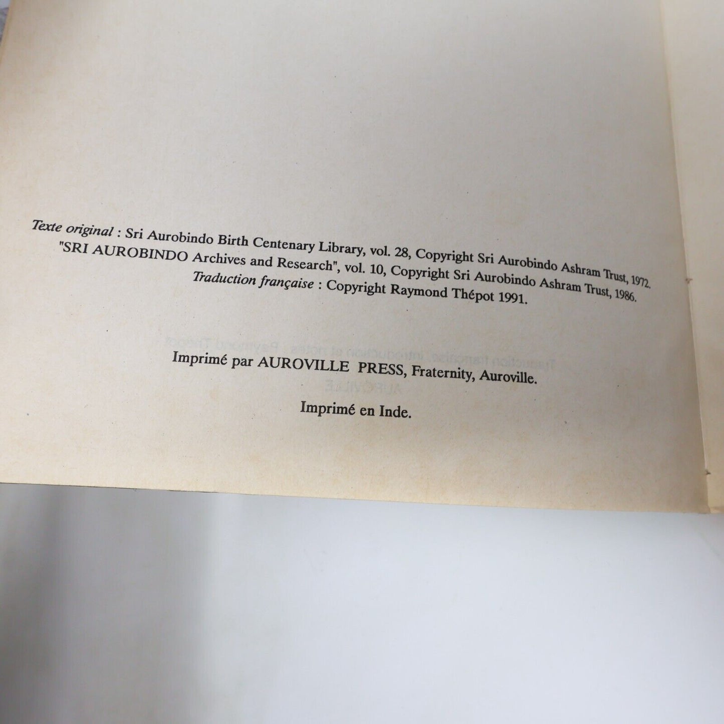 Lot 4 Livres Sri Aurobindo Savitri Poèmes Conscience Renaissance Karma Français