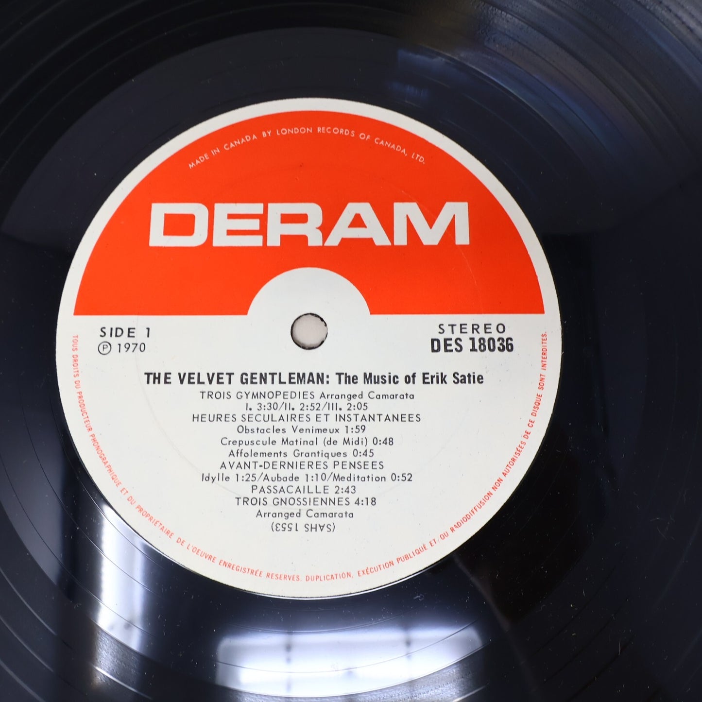 The Velvet Gentleman The Music Of Erik Satie Camarata LP Record Vinyl DES 18036