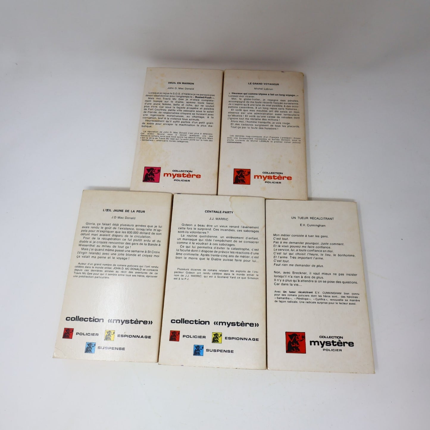 Collection Mystère Policier Lot 5 Livres Lebrun/Donald/Marric Deuil en Marron PB