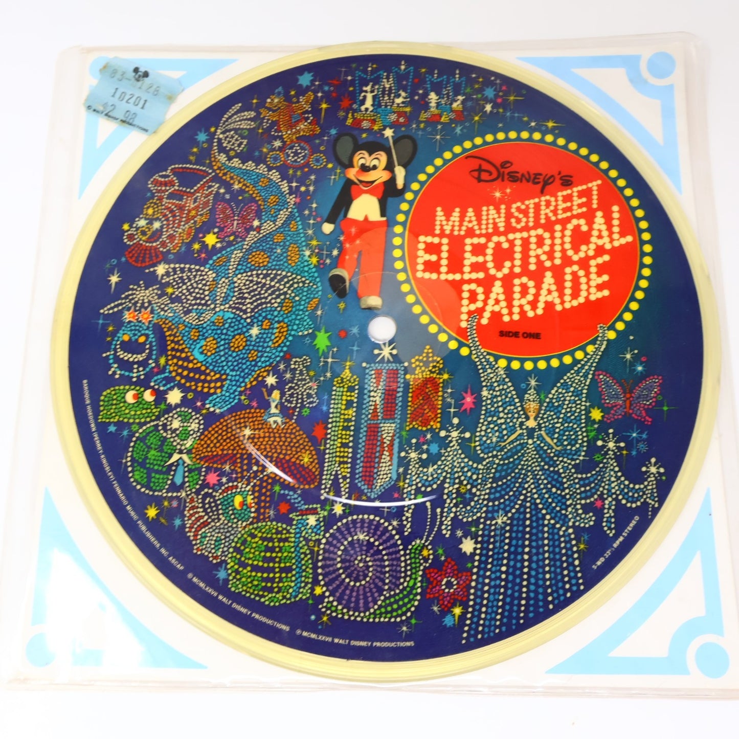 Disney's Main Street Electrical Parade 7" Music Record 1977 Disneyland Tested