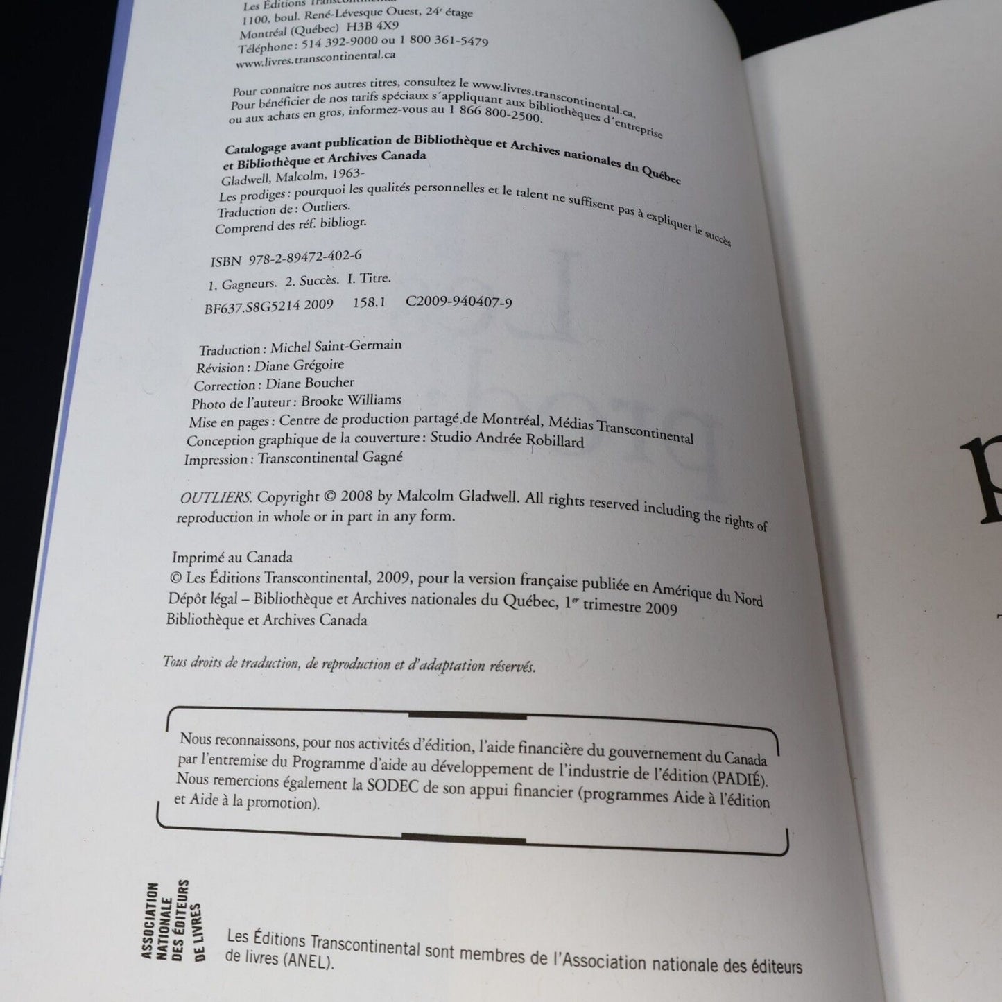 Lot 2 Livres Les Prodiges & Le Point de Bascule de Malcolm Gladwell Affaires