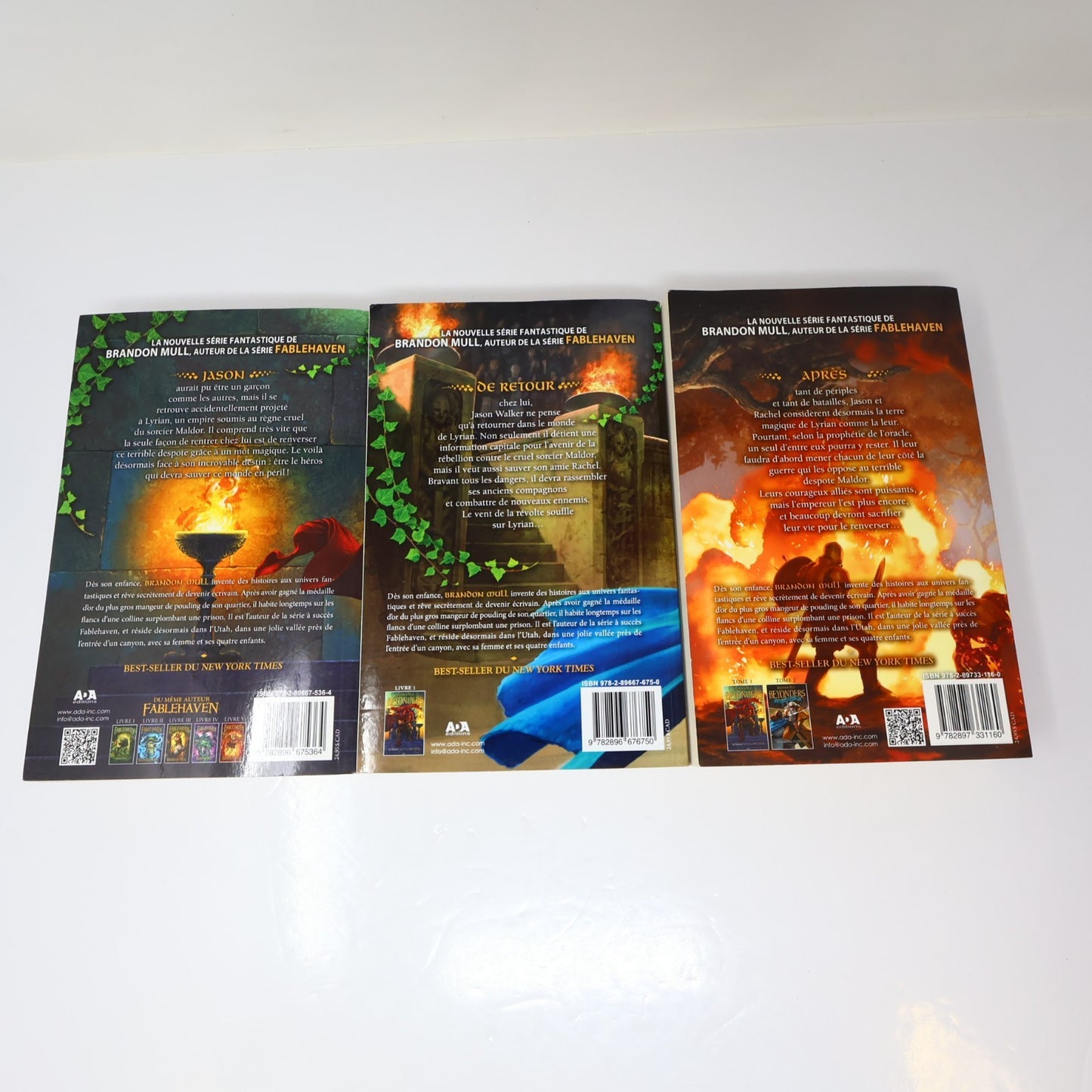 Beyonders #1-3 Série Complète Lot 3 Livres Brandon Mull Ada PB Français French