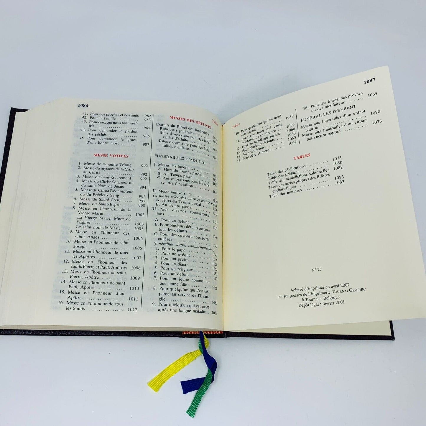 2001 Missel Romain Desclée Mame Français Messe Liturgie Missal French Hardcover