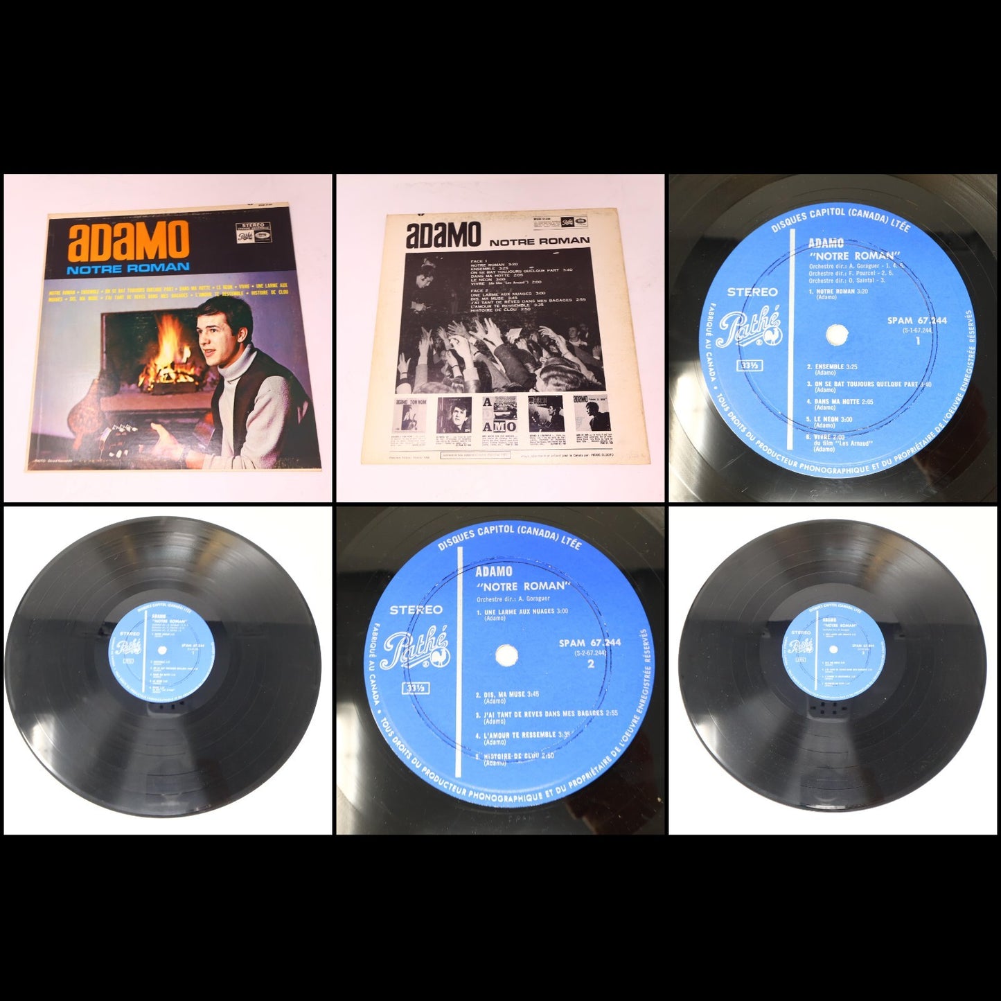 Adamo Lot 8 Disques Pauvre Liberté/Olympia 71/Jusqu'à L'Amour Record Vinyl LP