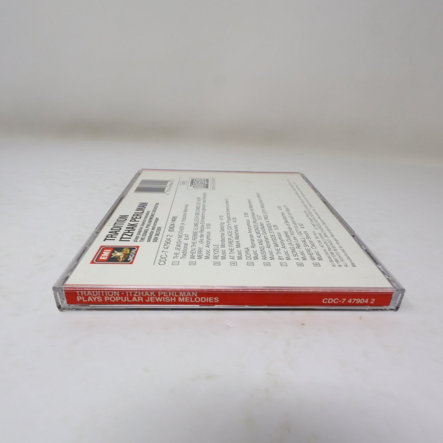 Itzhak Perlman Tradition CD 1987 EMI Digital Popular Jewish Melodies Dov Seltzer