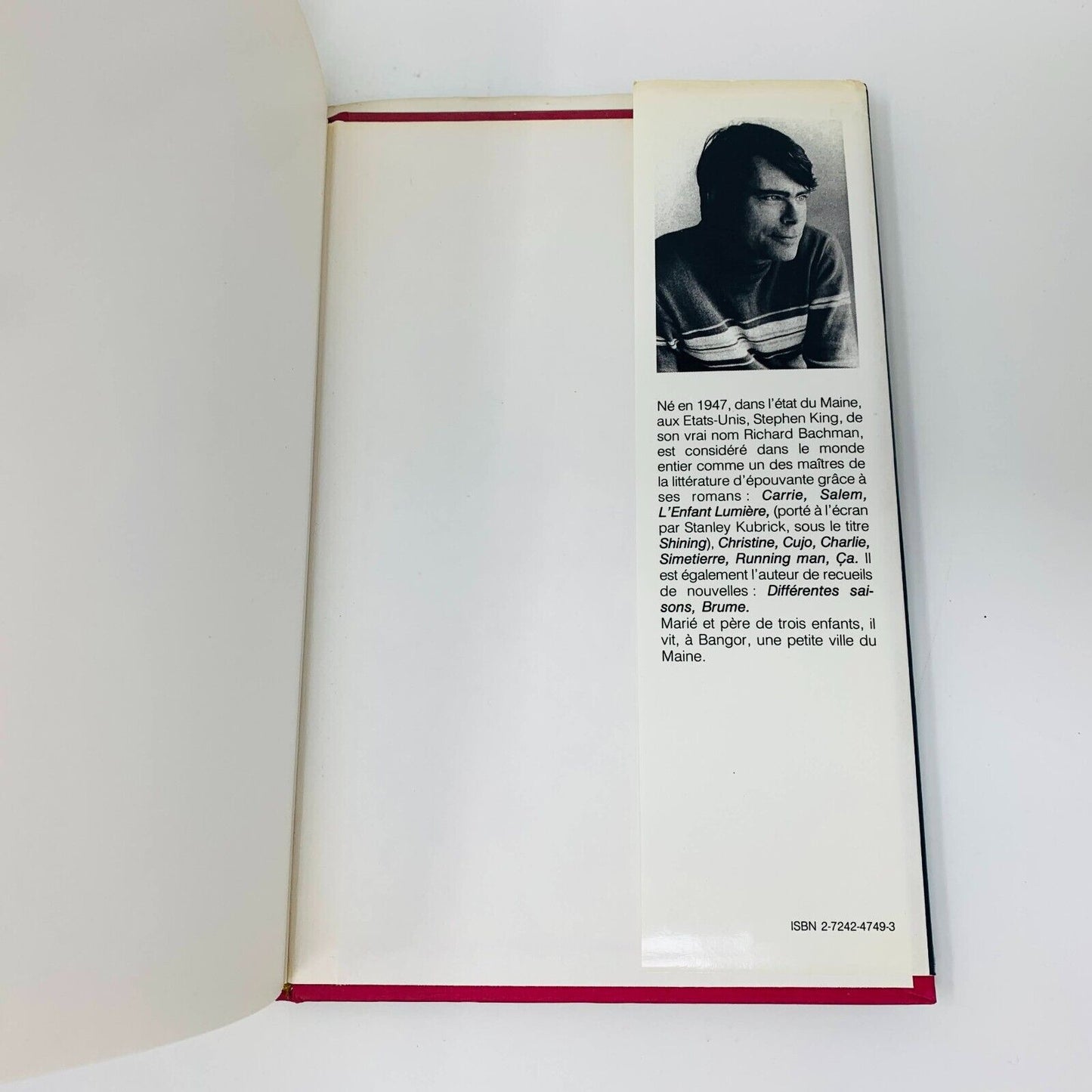 1990 Misery Stephen King Club France Loisirs Français/French Hardcover DJ BCE