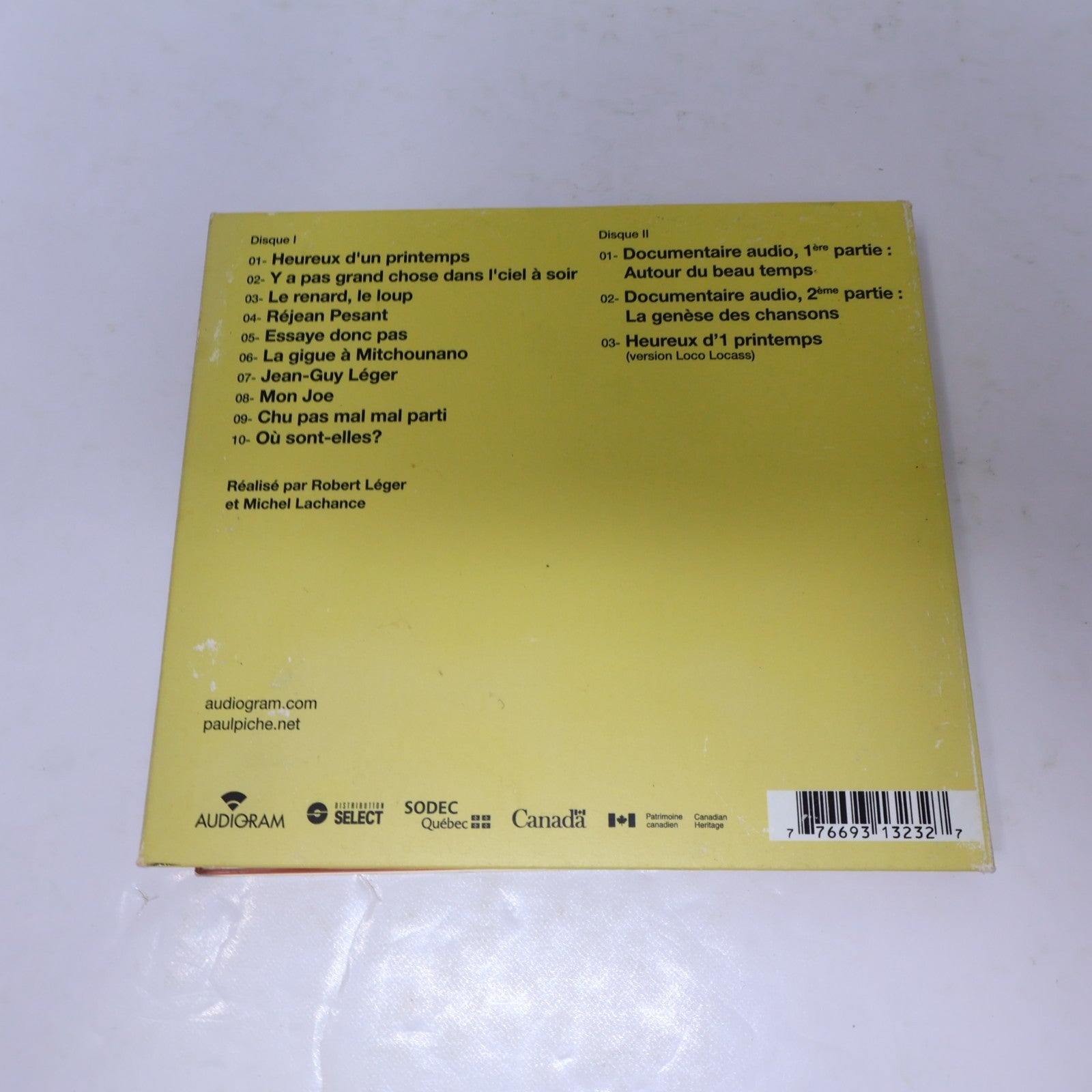 Paul Piché Lot 2 CDs Le Voyage/A qui Appartient l'Beau Temps? (Deluxe) Québécois