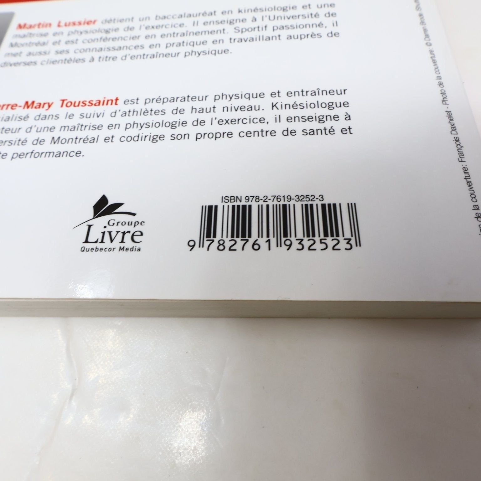 Mythes et réalités sur l'entraînement physique Livre Martin Lussier/Toussaint