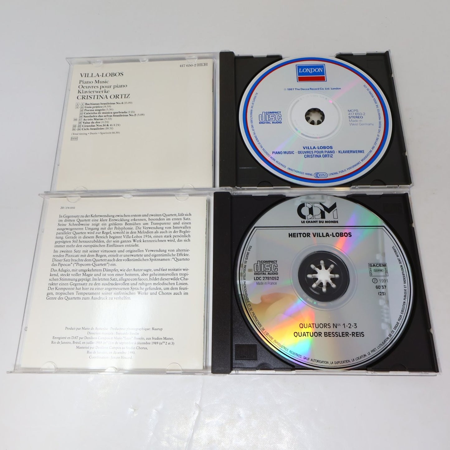 Villa-Lobos 10 CD Lot String Quartets/5 Pianos Concertos/Choros Classical Latin