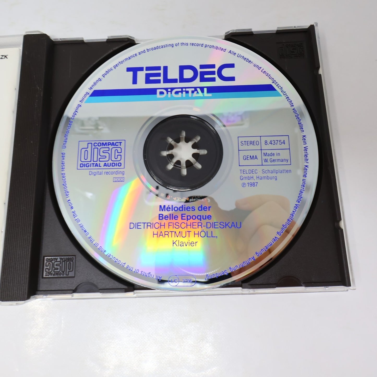 Dietrich Fischer-Dieskau/Hartmut Höll CD Mélodies de la Belle Époque Teldec 1987