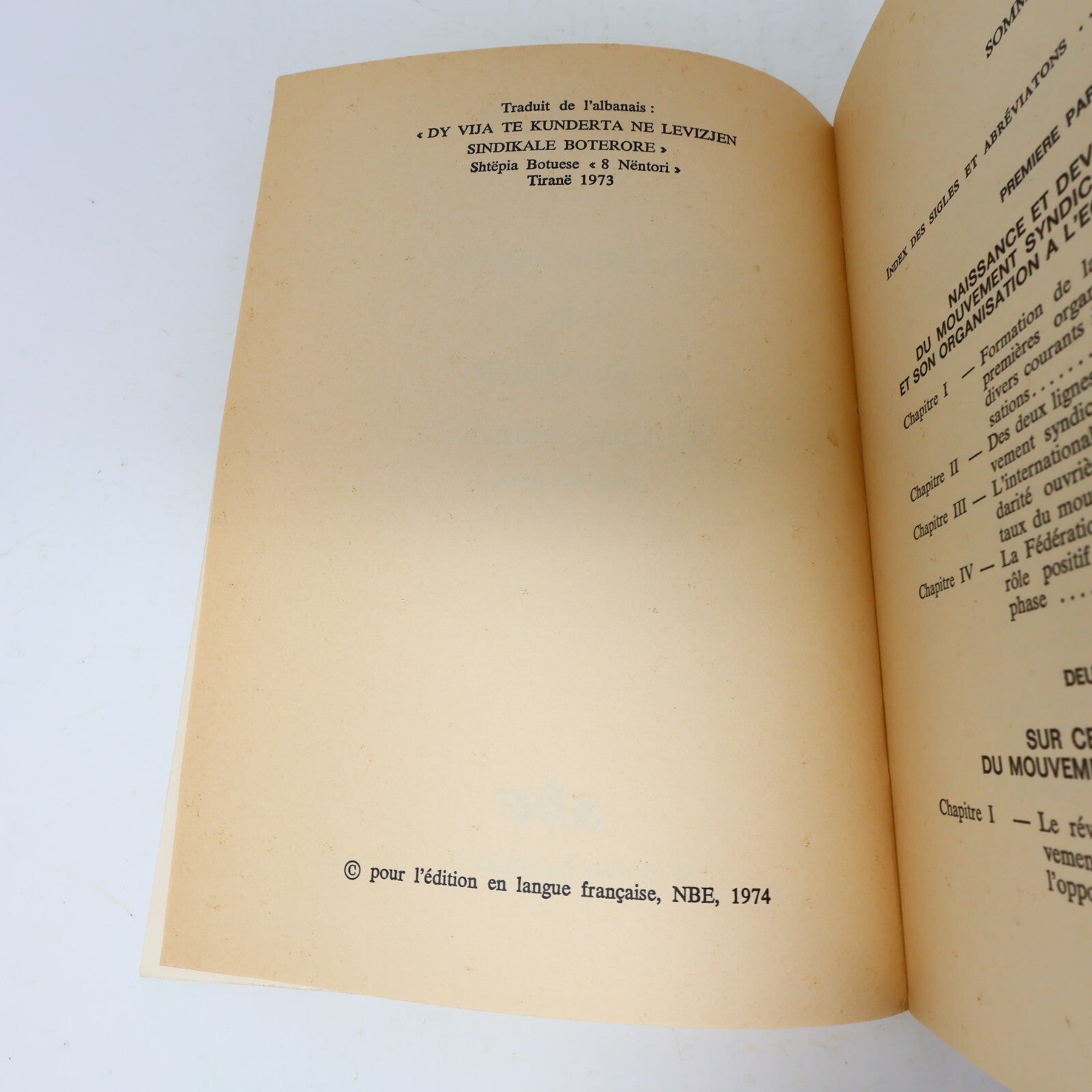 1974 Deux Lignes Opposées dans le Mouvement Syndical Mondial Filip Kota Nbe 70s