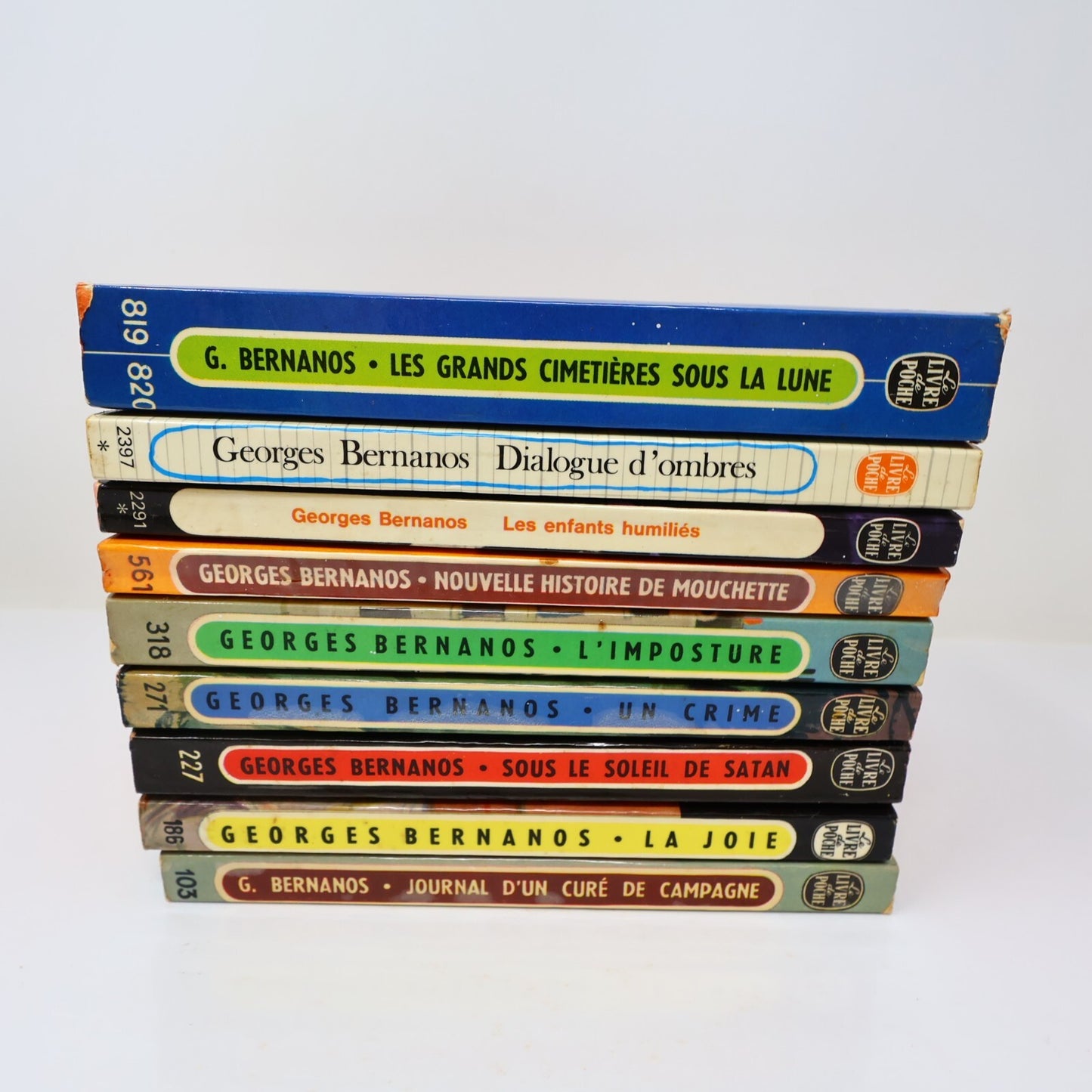 Georges Bernanos Lot 9 Livres Poche Dialogues d'Ombres/L'Imposture/Un Crime 60s