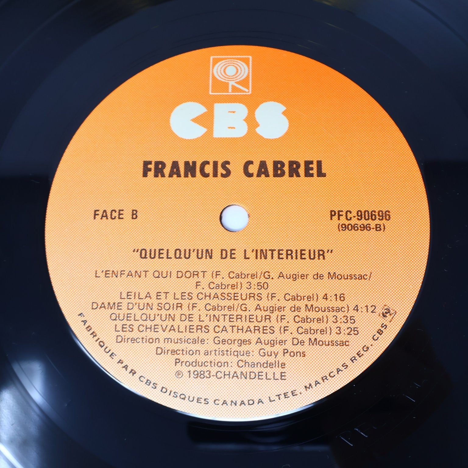 Francis Cabrel Quelqu'un de l'intérieur LP Record 1983 CBS French Pop PFC 90696