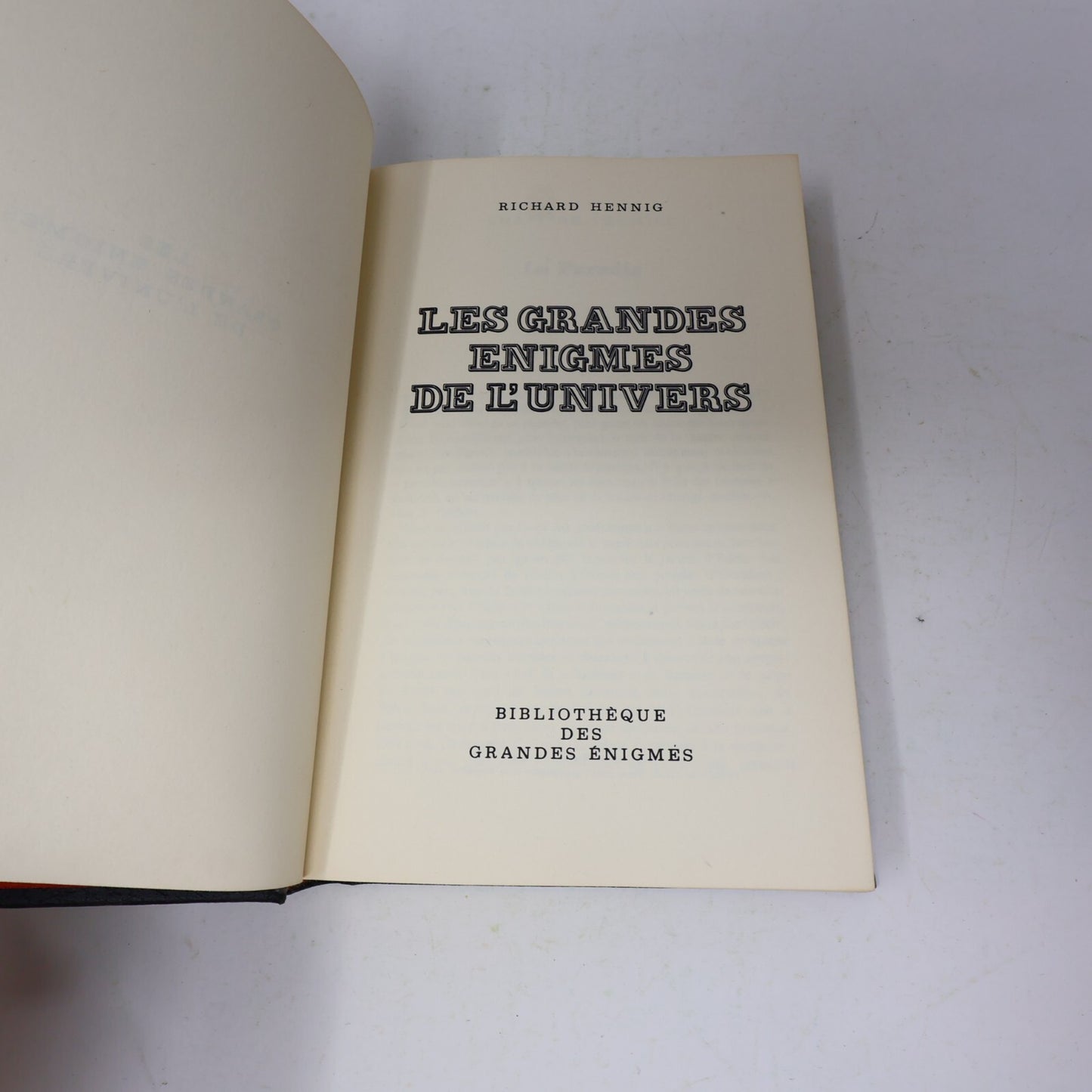 1975 Les Grandes Énigmes de l'Univers Richard Hennig Ésotérisme Tchou Français